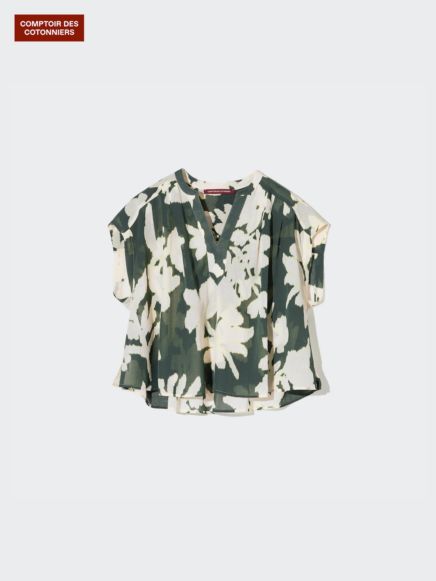 Блузка с принтом из хлопка и вискозы — UNIQLO