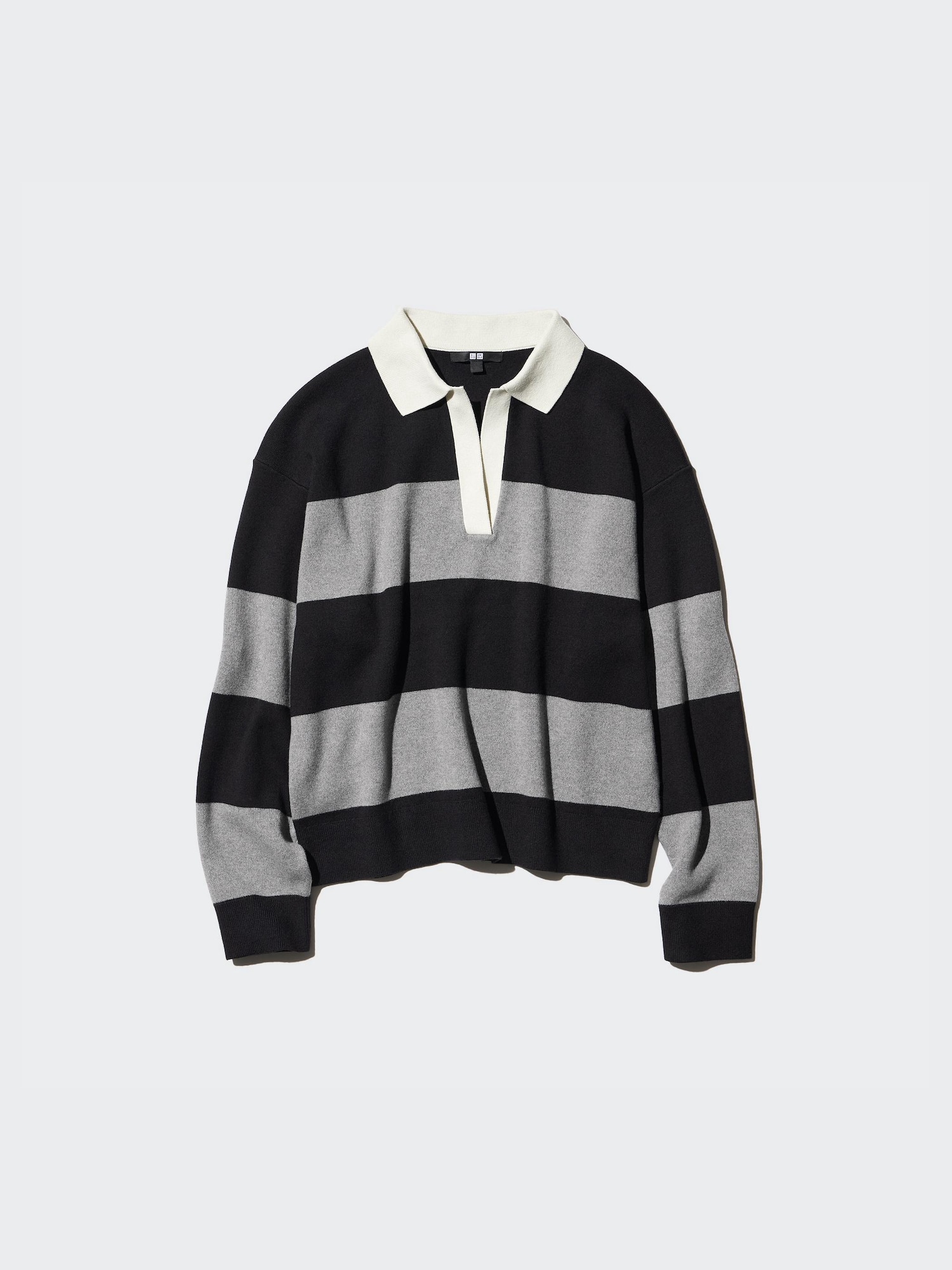 Хлопковый свитер свободного кроя с воротником поло Smooth Cotton — UNIQLO