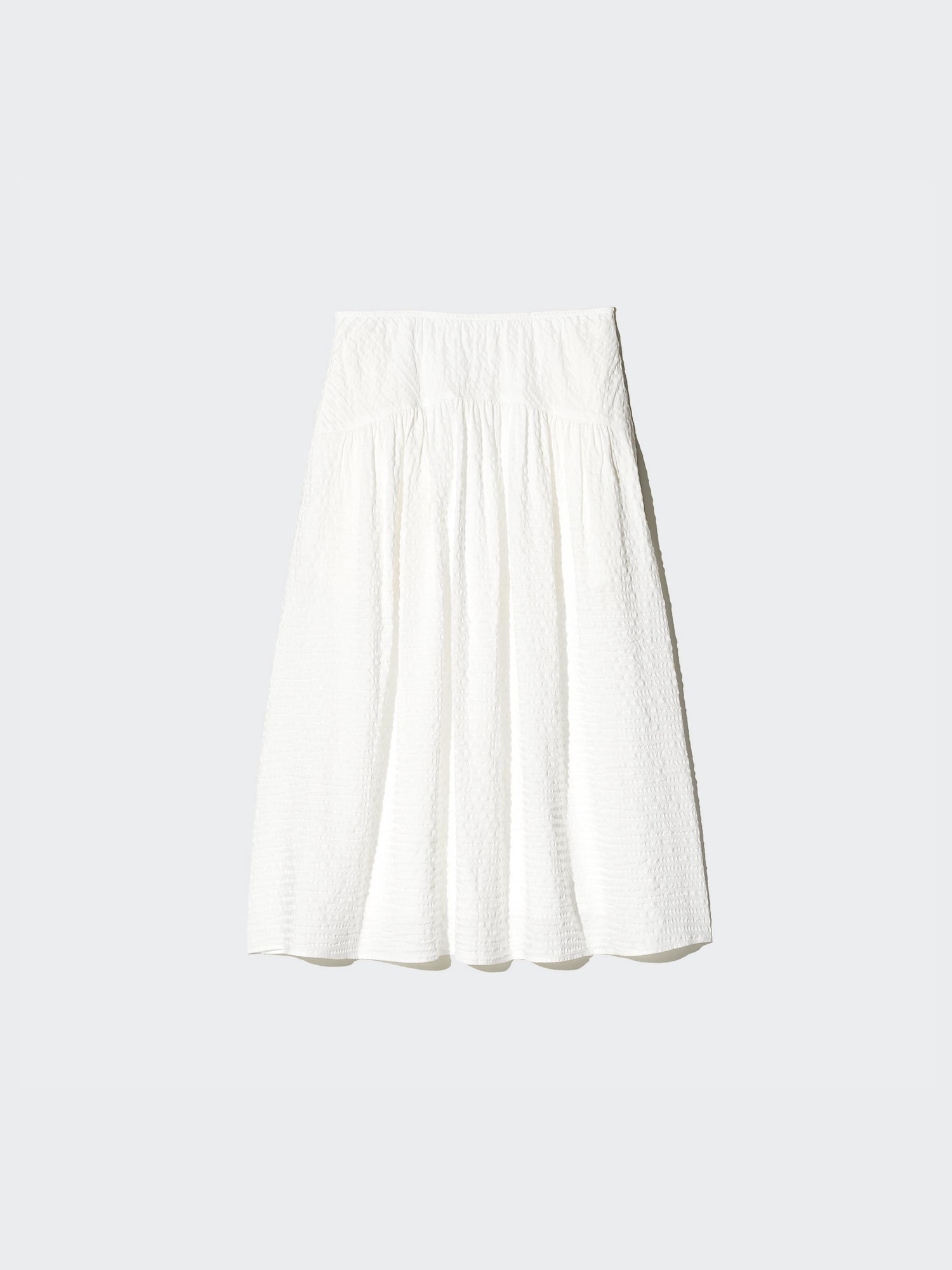Пышная юбка из хлопка-жатки укороченная — UNIQLO