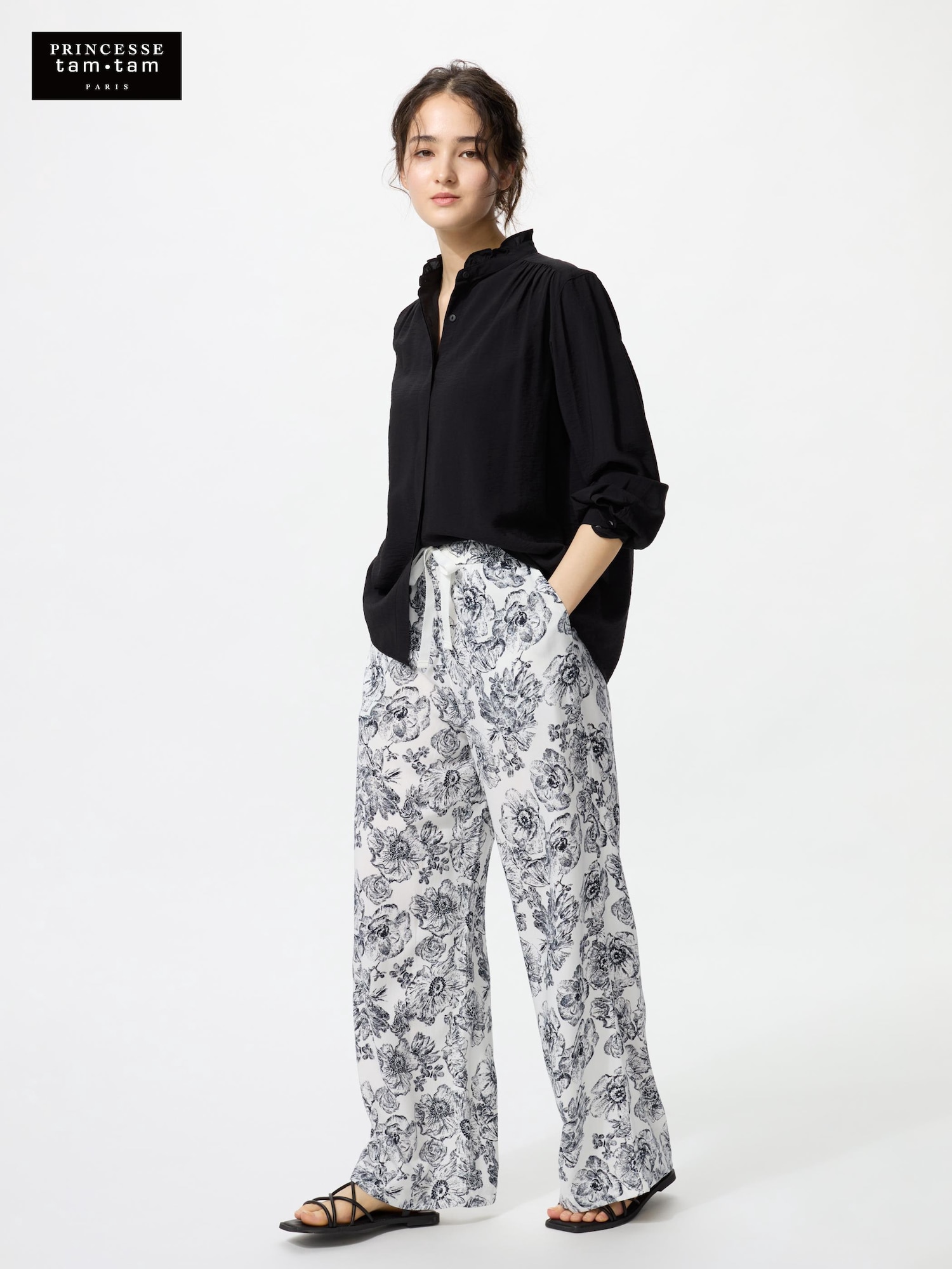 Длинные брюки из вискозы с принтом — UNIQLO
