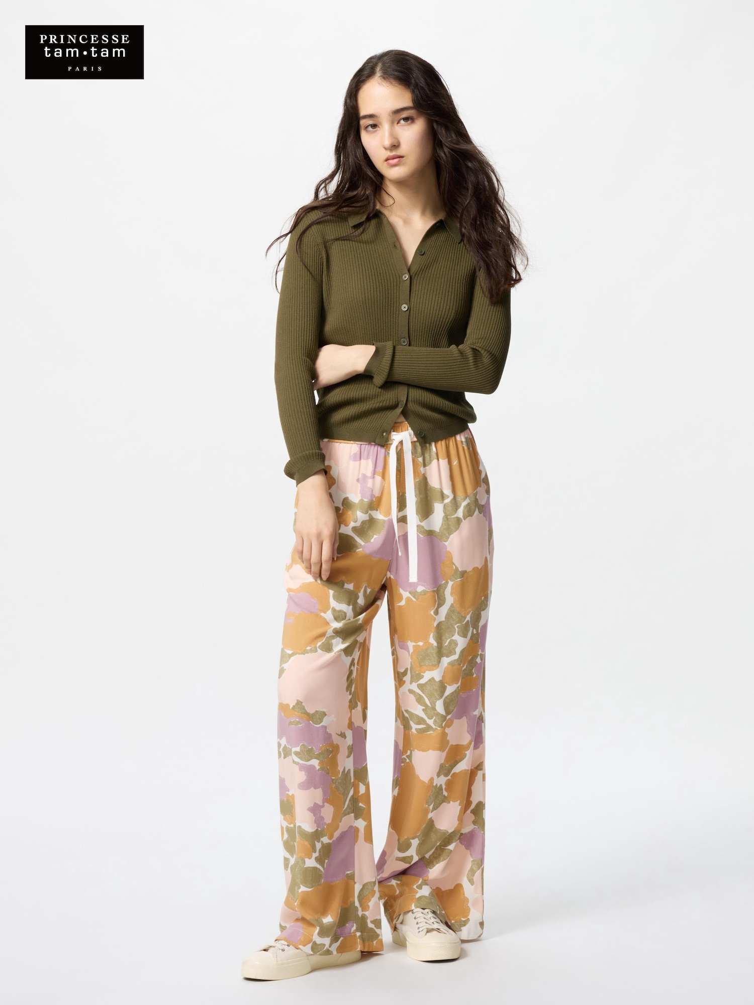 Длинные брюки из вискозы с принтом — UNIQLO