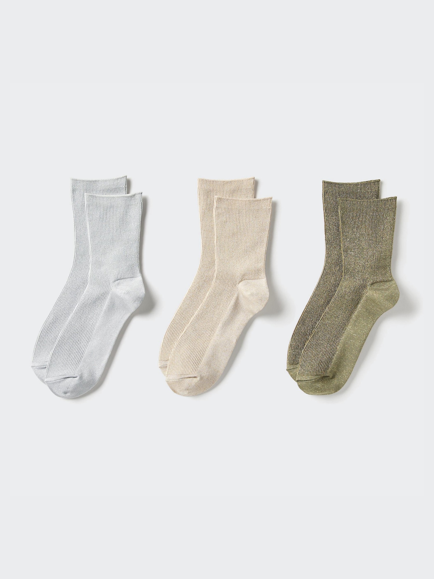 Носки укороченные с люрексом, 3 пары — UNIQLO