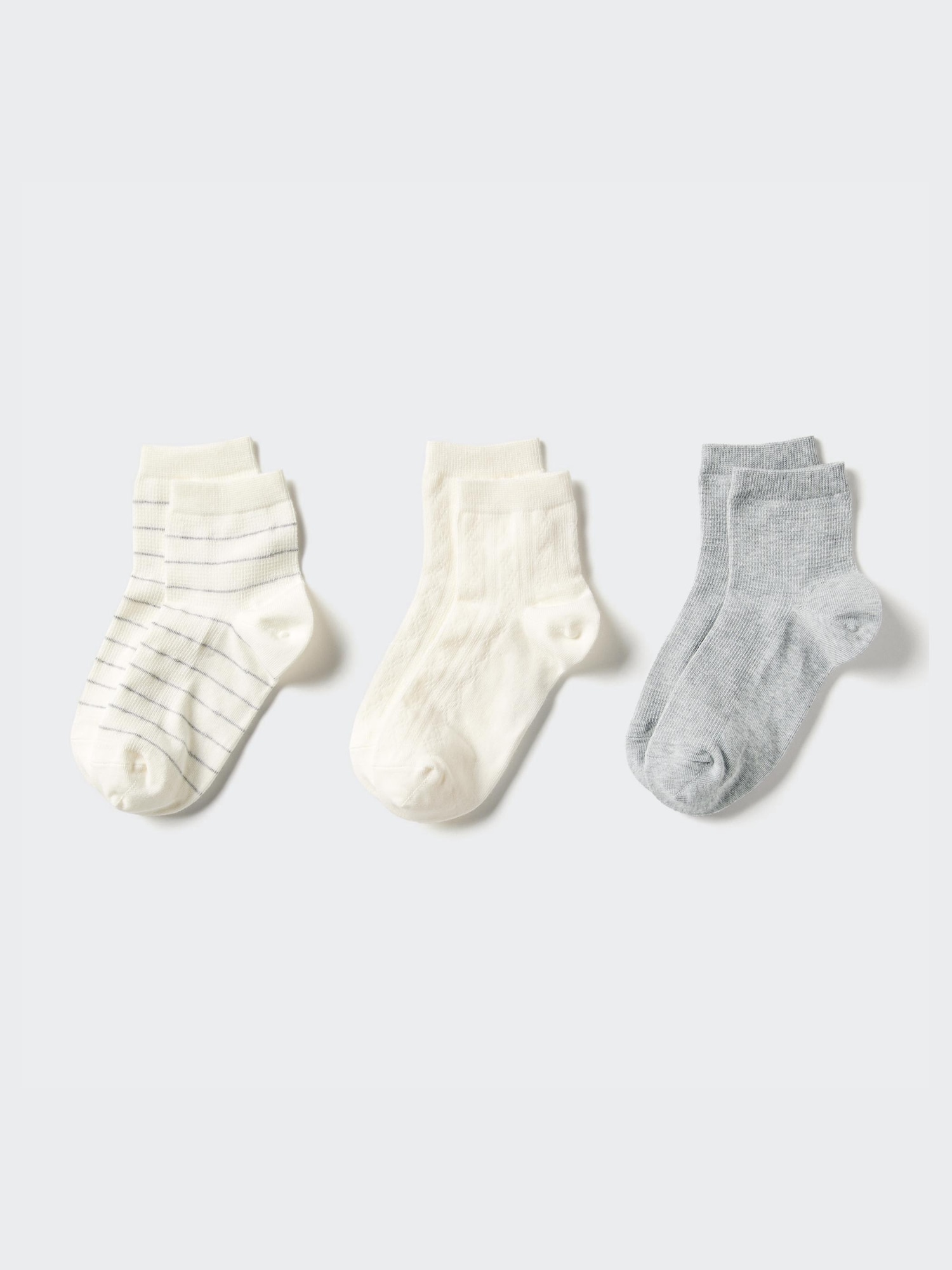 Носки из 3 пар, фактура пике, в полоску — UNIQLO