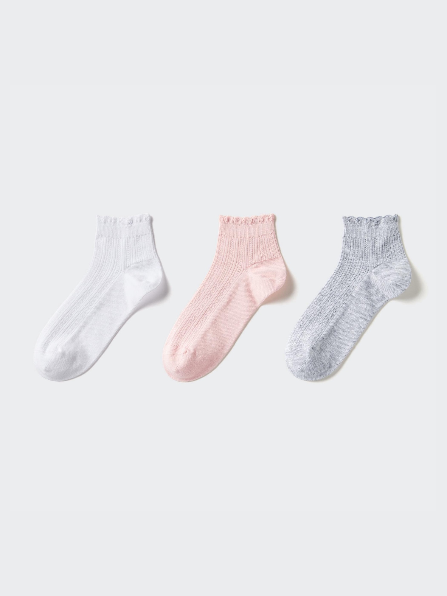 Короткие носки с ажурным узором (набор 3 пары) — UNIQLO