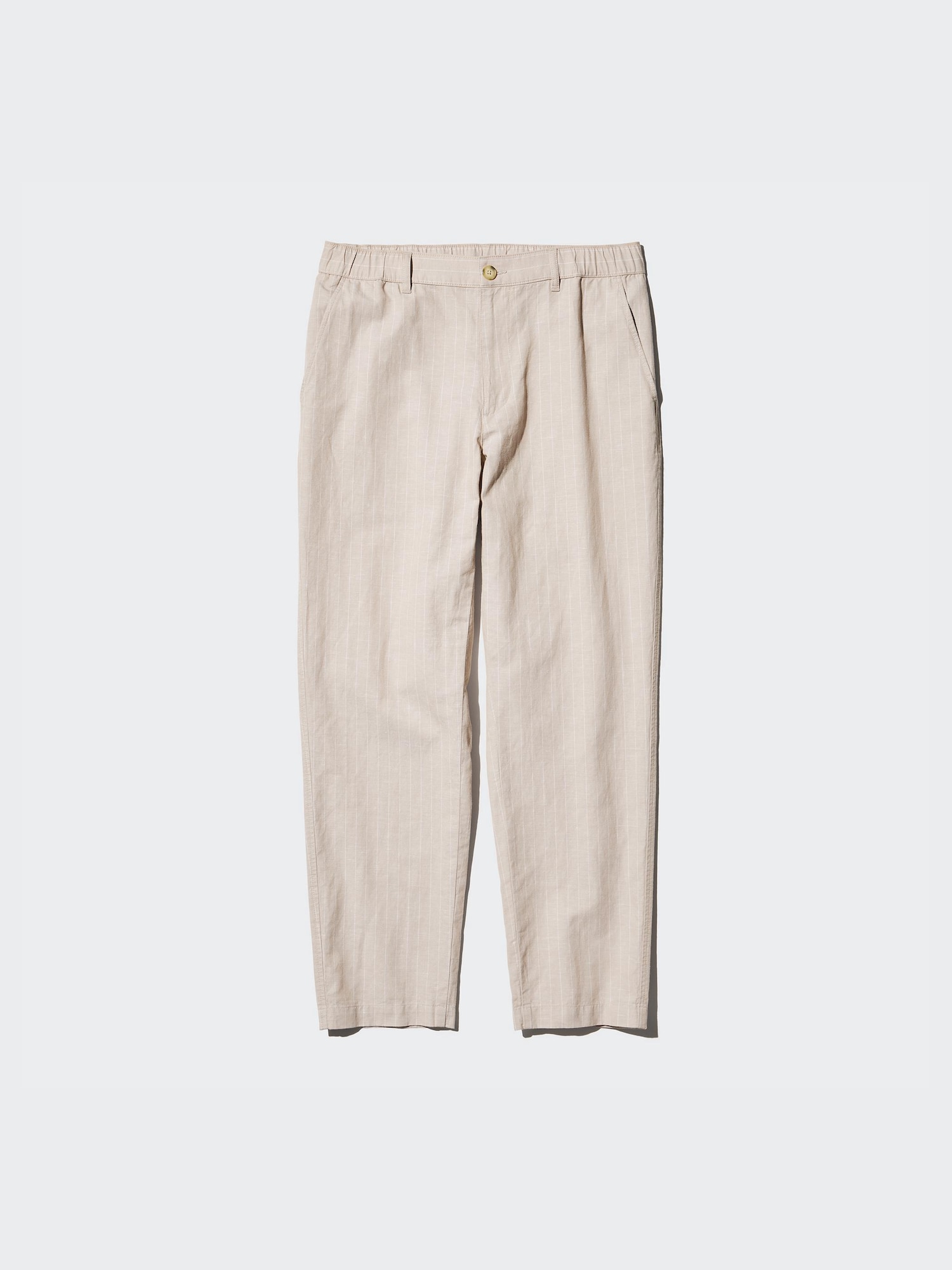 Брюки из льна свободного кроя в полоску — UNIQLO