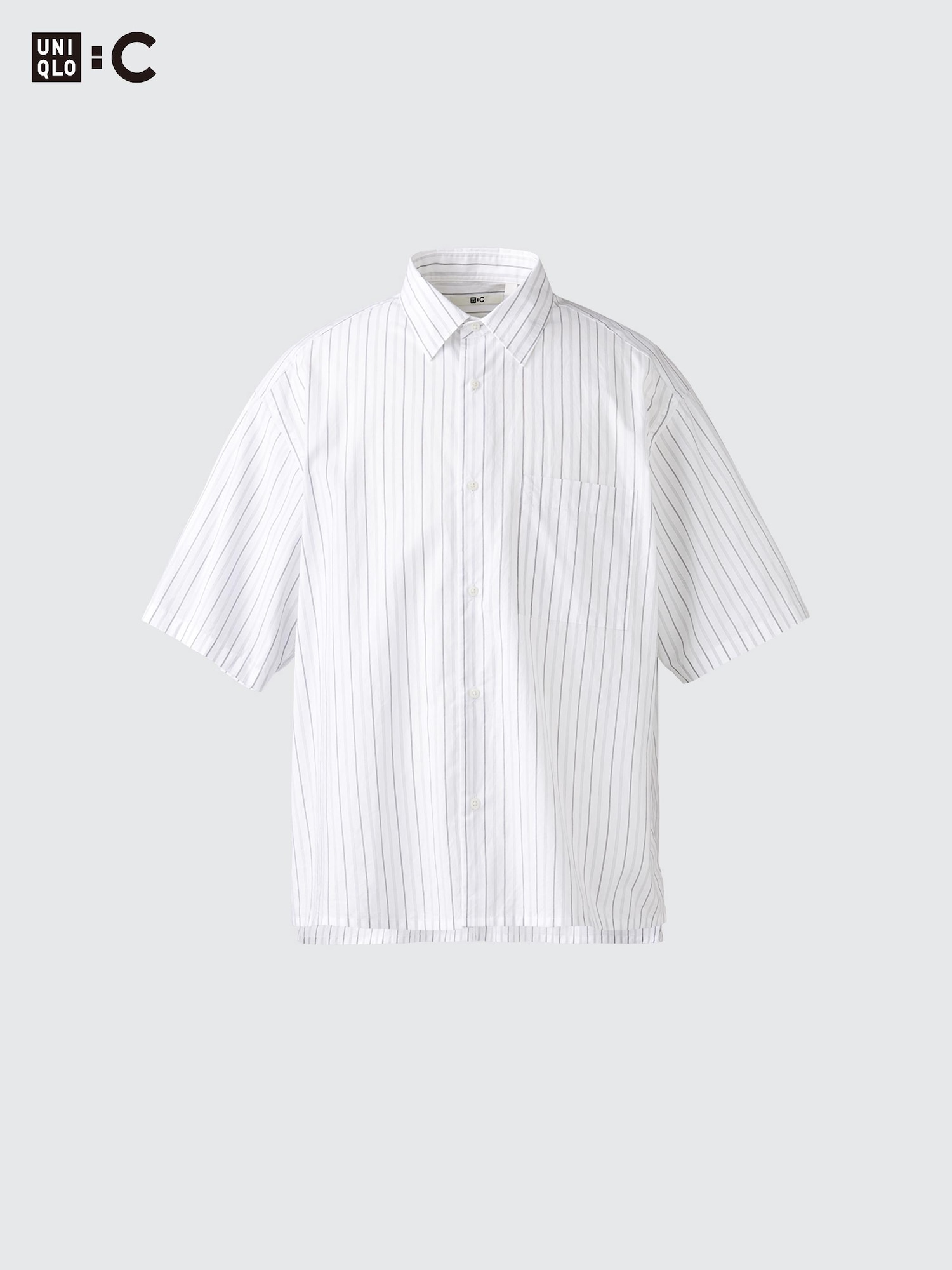 Рубашка из поплина оверсайз/полоска — UNIQLO