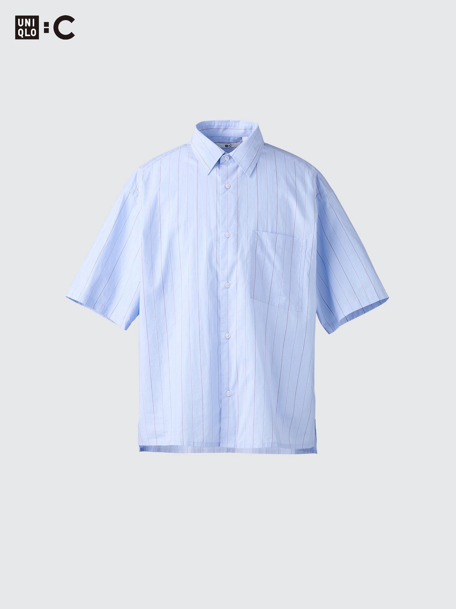 Рубашка из поплина оверсайз/полоска — UNIQLO
