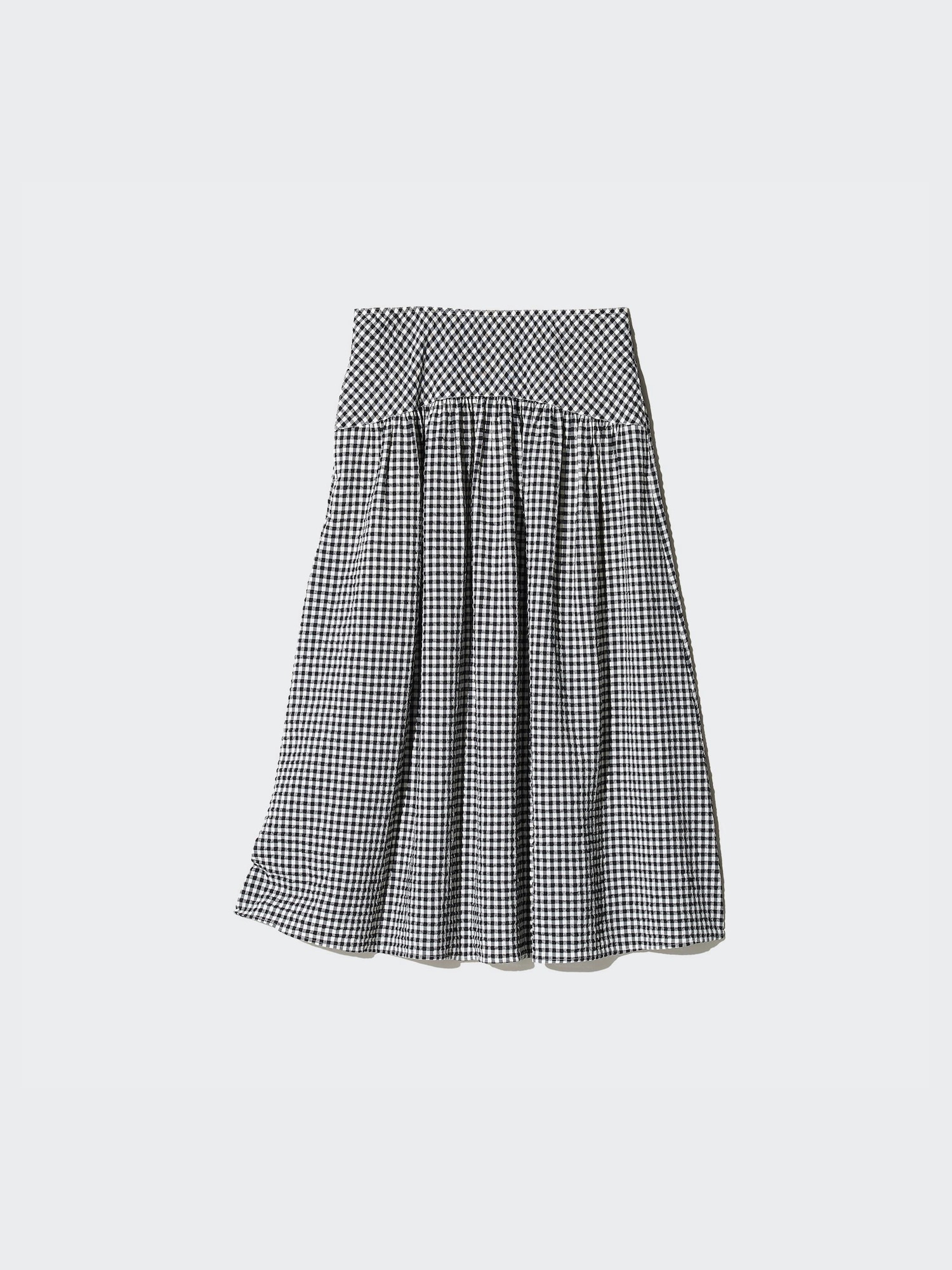 Пышная юбка из хлопка-жатки укороченная — UNIQLO
