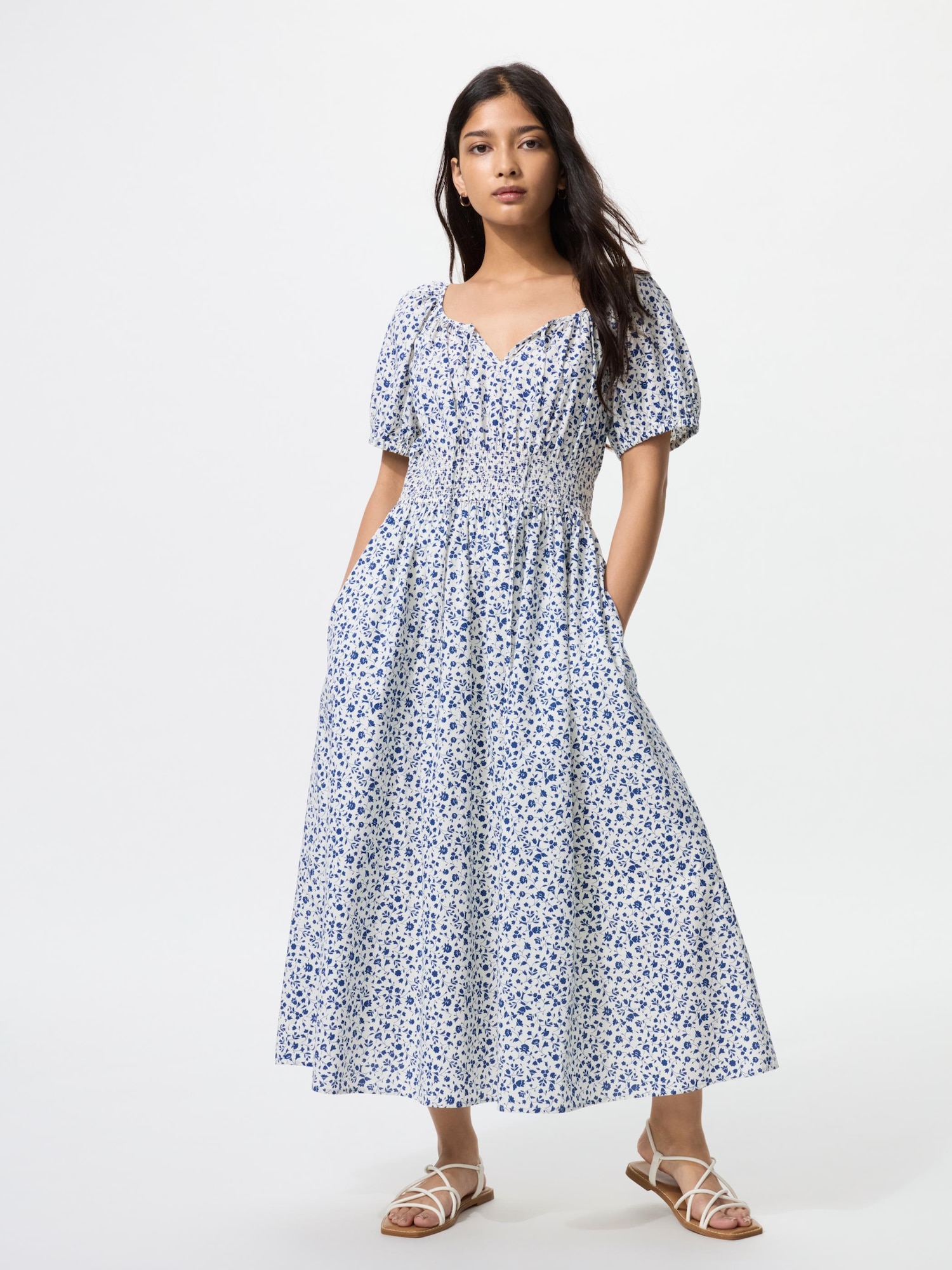 Платье с пышными рукавами (короткий рукав) — UNIQLO