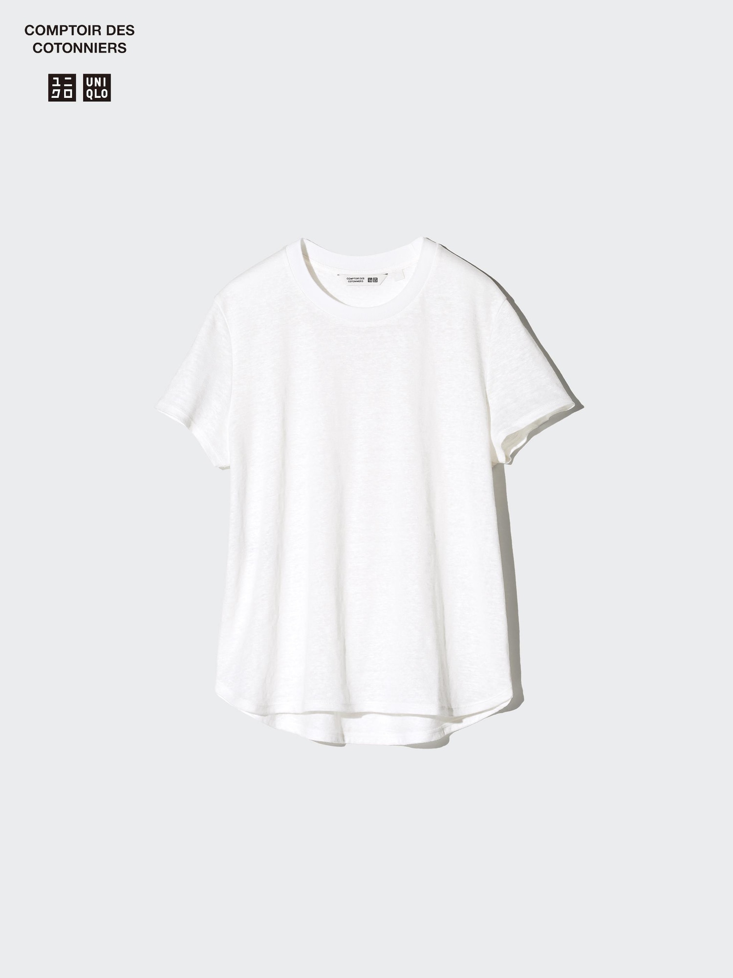 Льняная футболка с круглым вырезом — UNIQLO