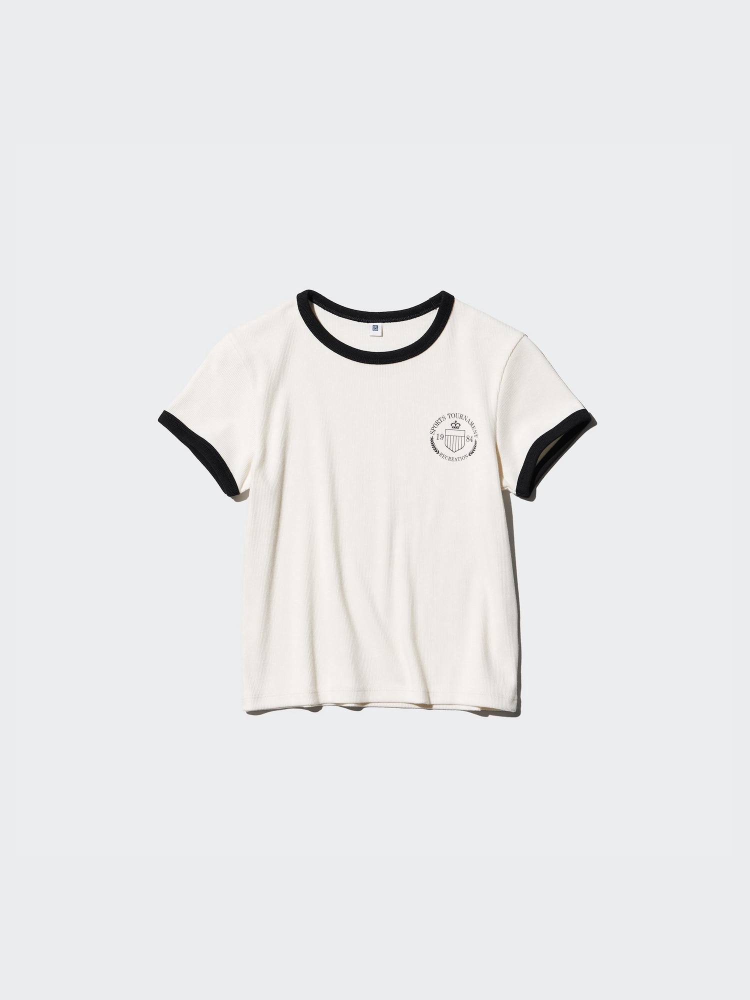 Girls укороченная футболка из мягкого трикотажа в рубчик — UNIQLO