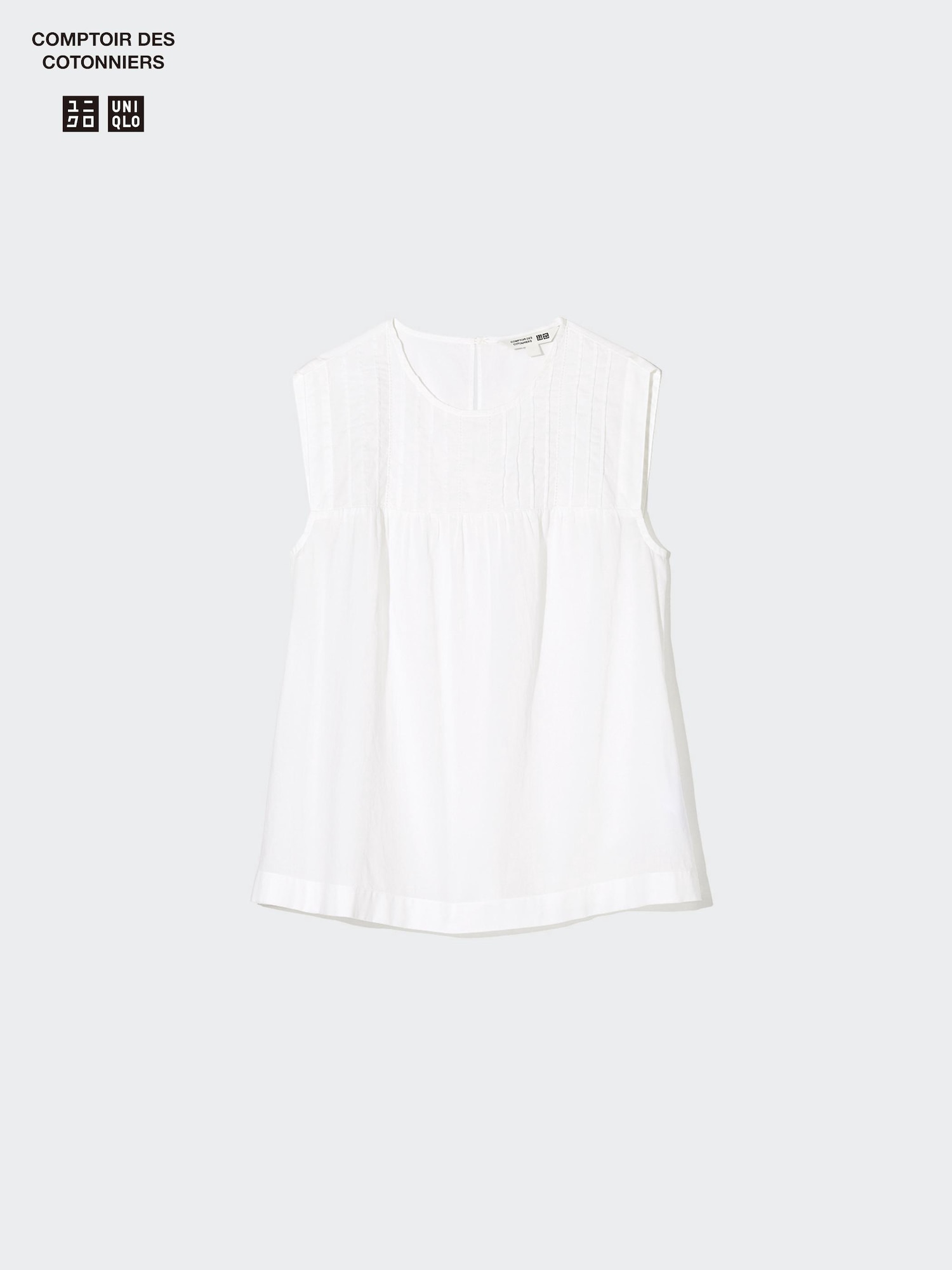 Хлопковая блузка из шифона, без рукавов — UNIQLO