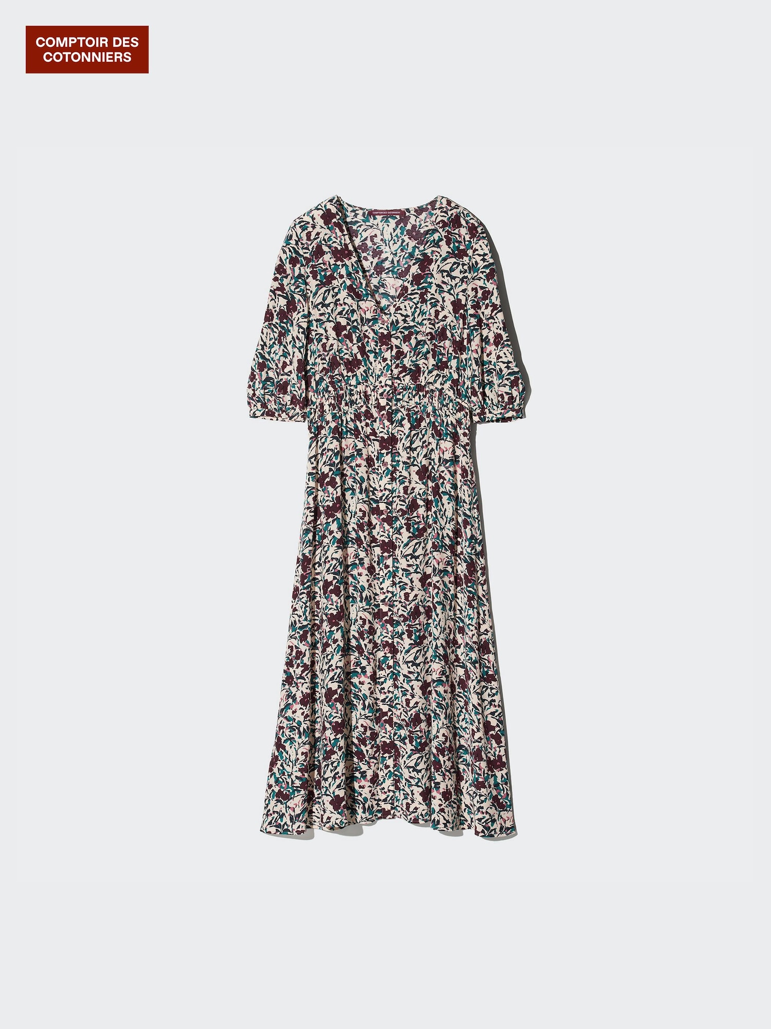 Длинное платье из вискозы с принтом — UNIQLO
