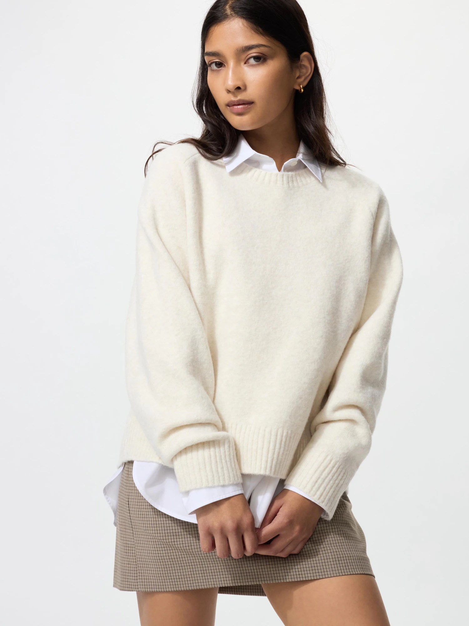 Свитер с круглым вырезом, суфле-пряжа — UNIQLO