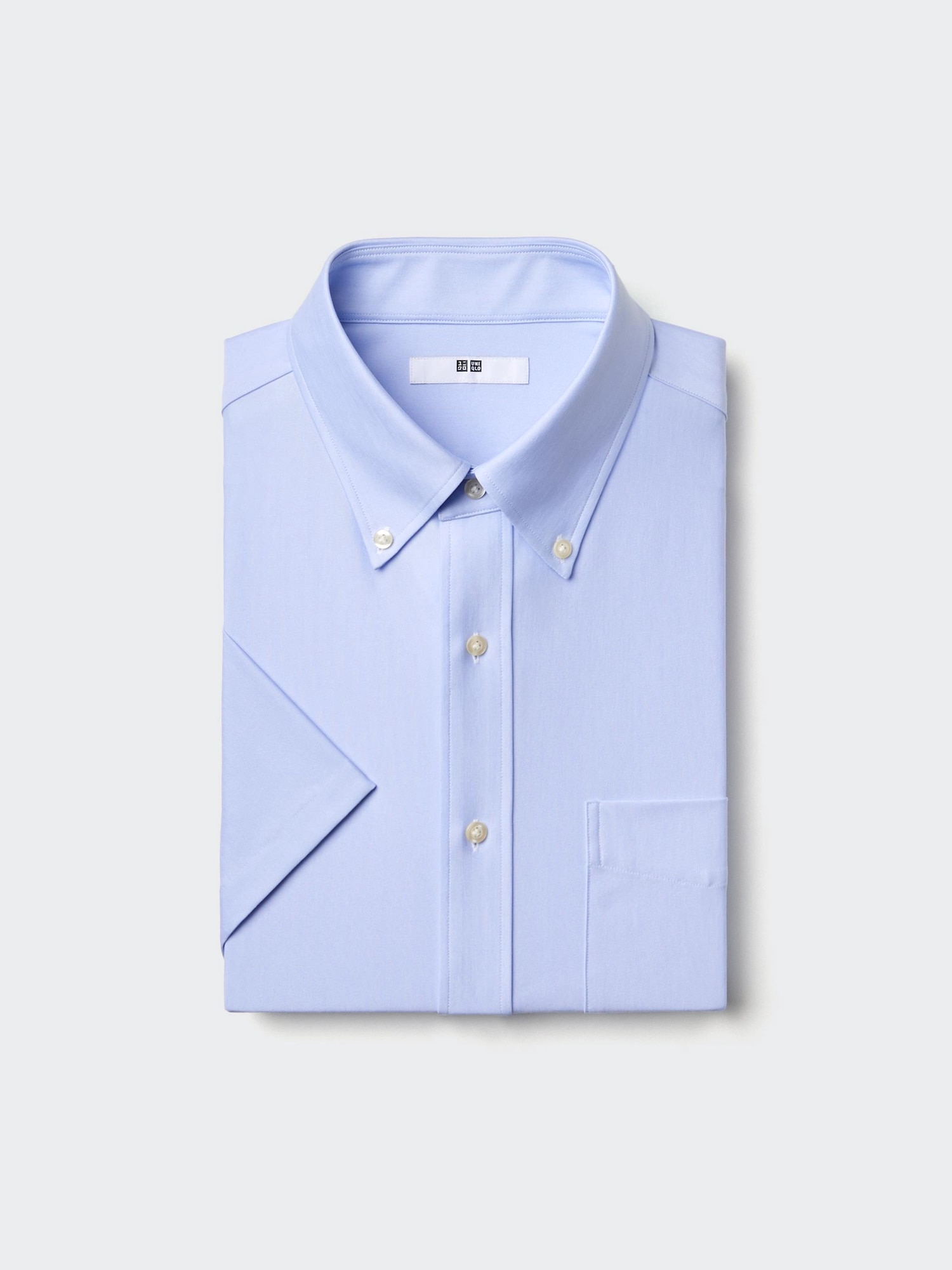 Рубашка Dry трикотажная без глажки с воротником button-down — UNIQLO