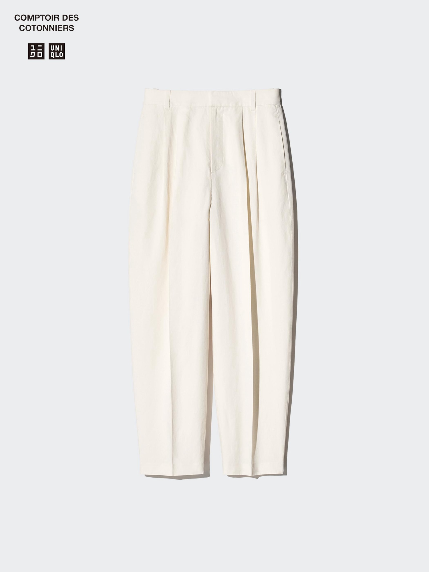 Брюки barrel-leg из льняной смеси, укороченные — UNIQLO