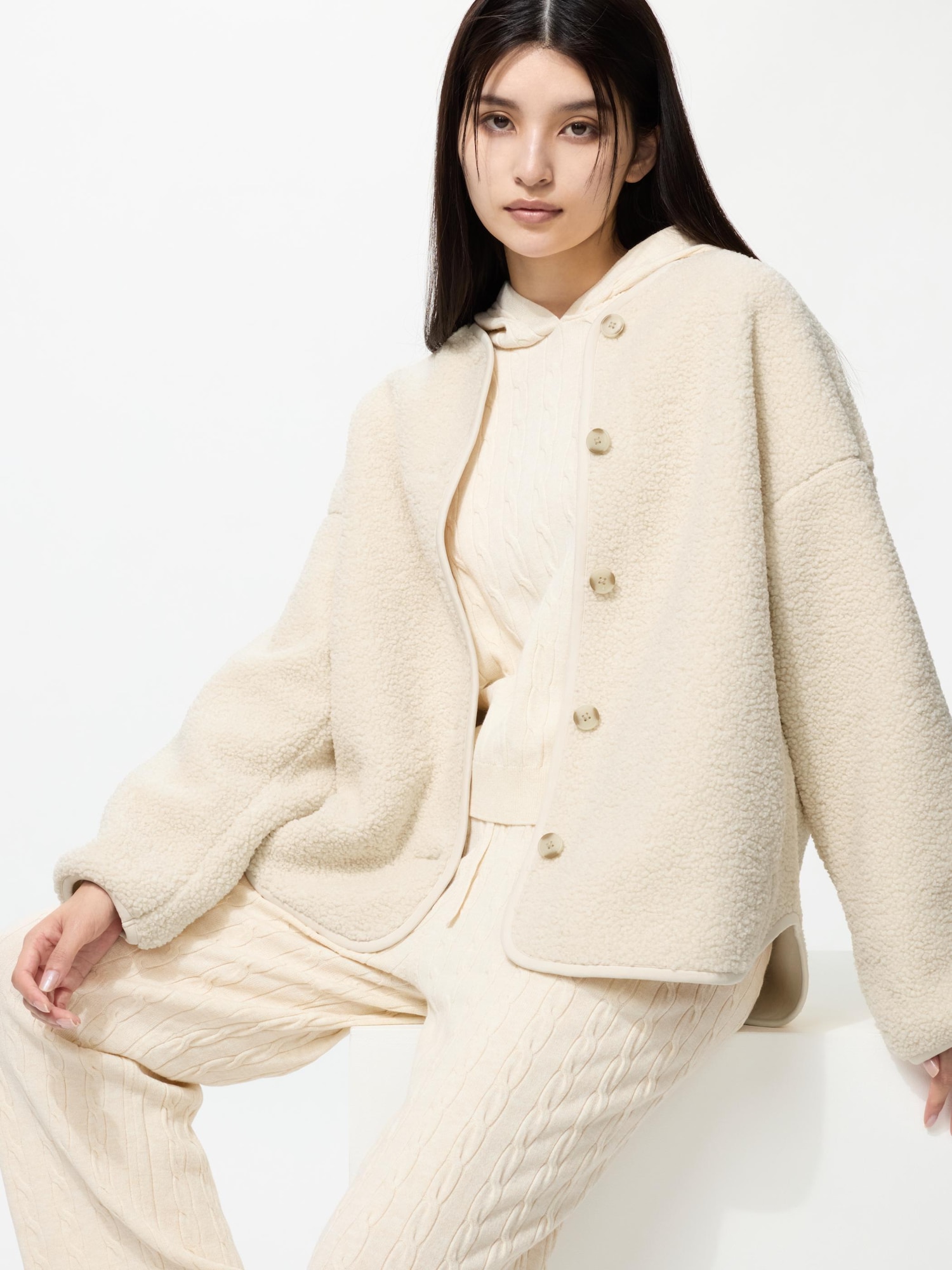 Кардиган из флиса расслабленного кроя — UNIQLO