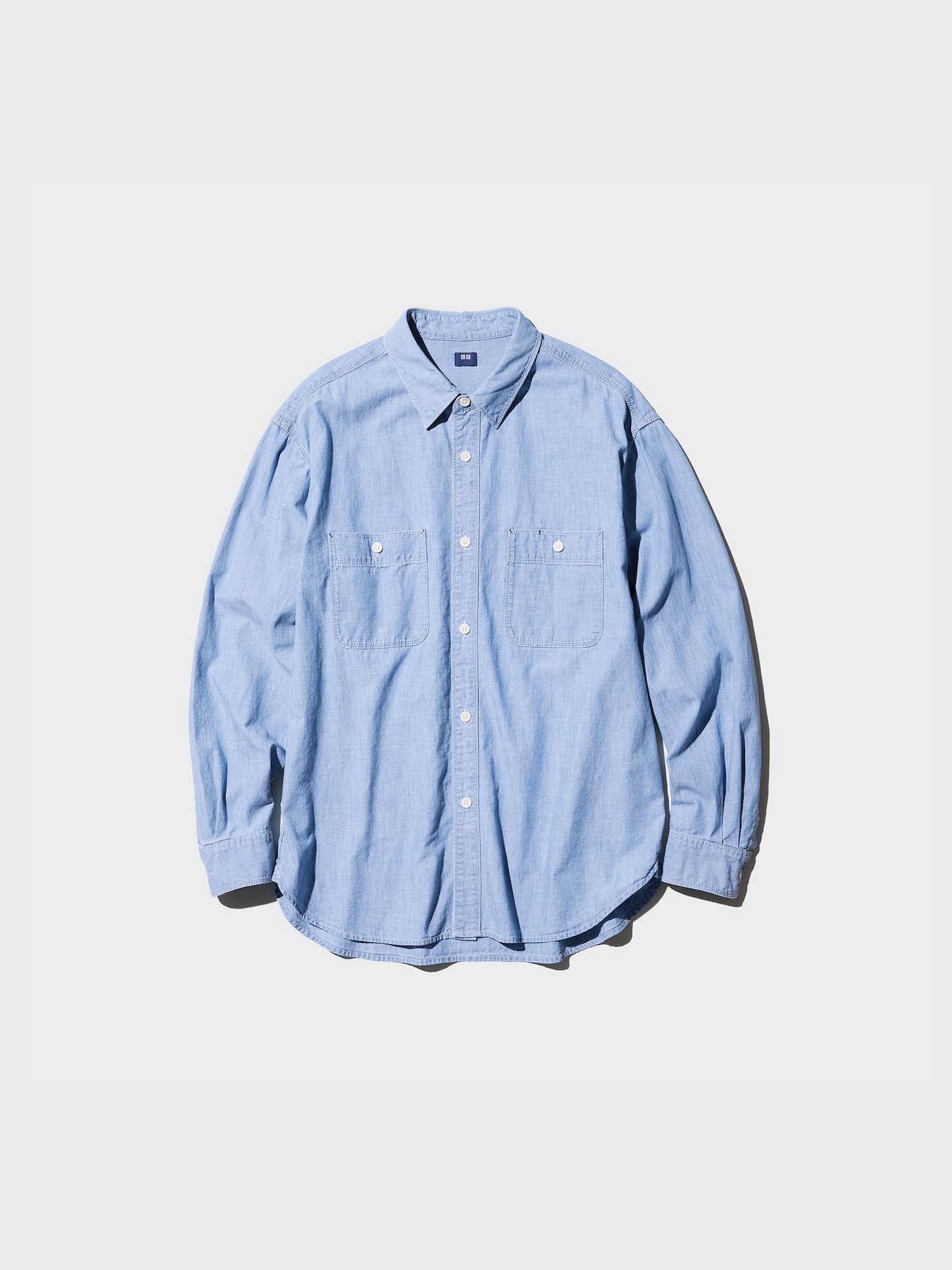 Рубашка-оверсайз из шамбре — UNIQLO