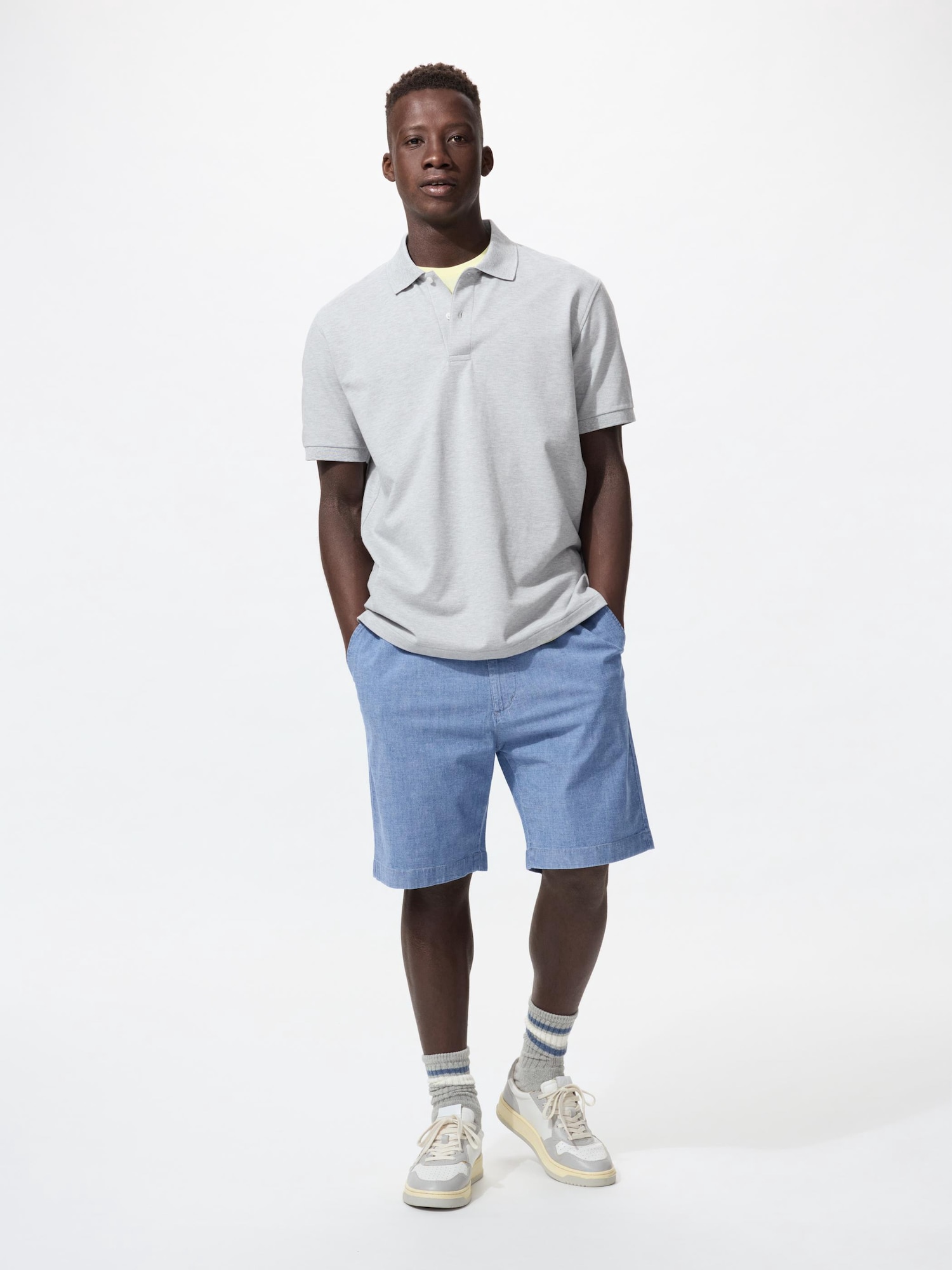 Эластичные шорты свободного кроя, шамбре — UNIQLO
