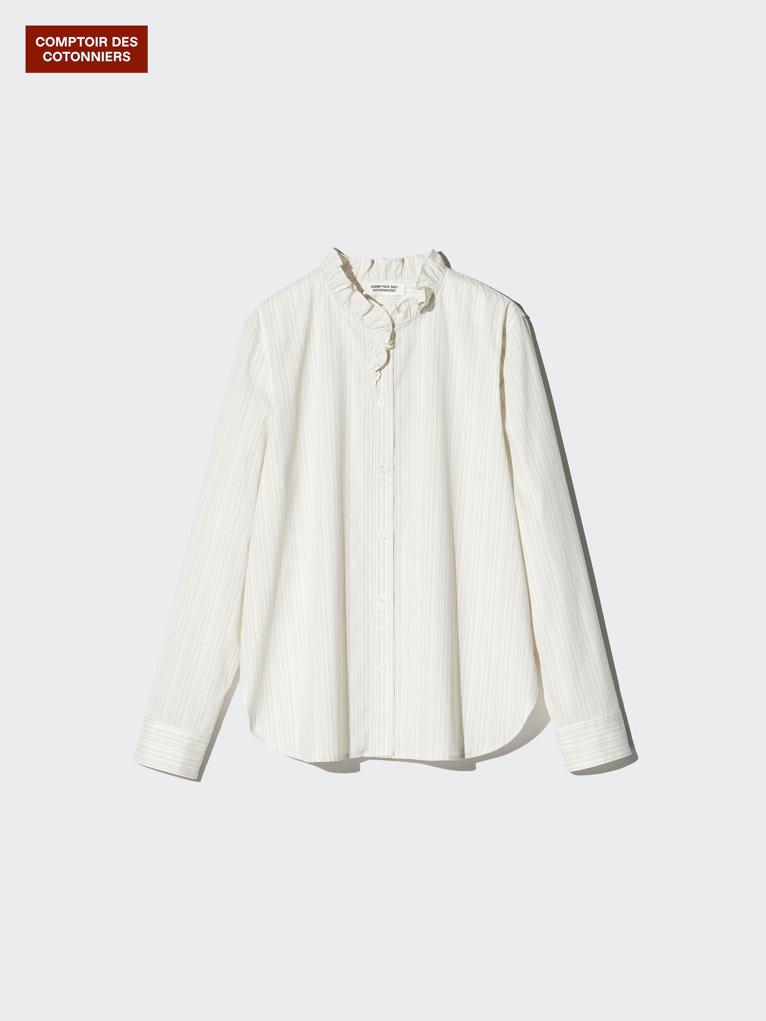 Хлопковая рубашка с оборками — UNIQLO