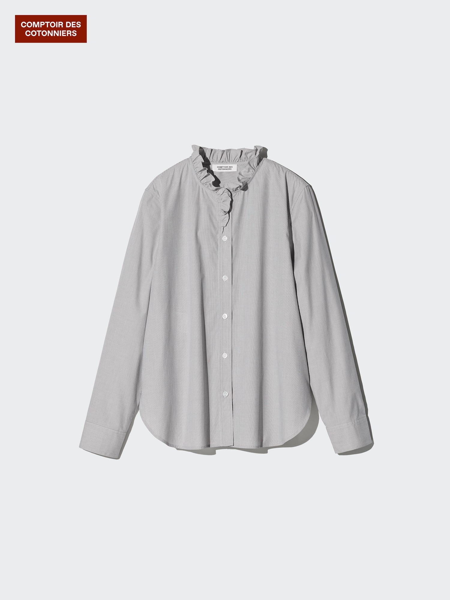 Хлопковая рубашка с оборками — UNIQLO