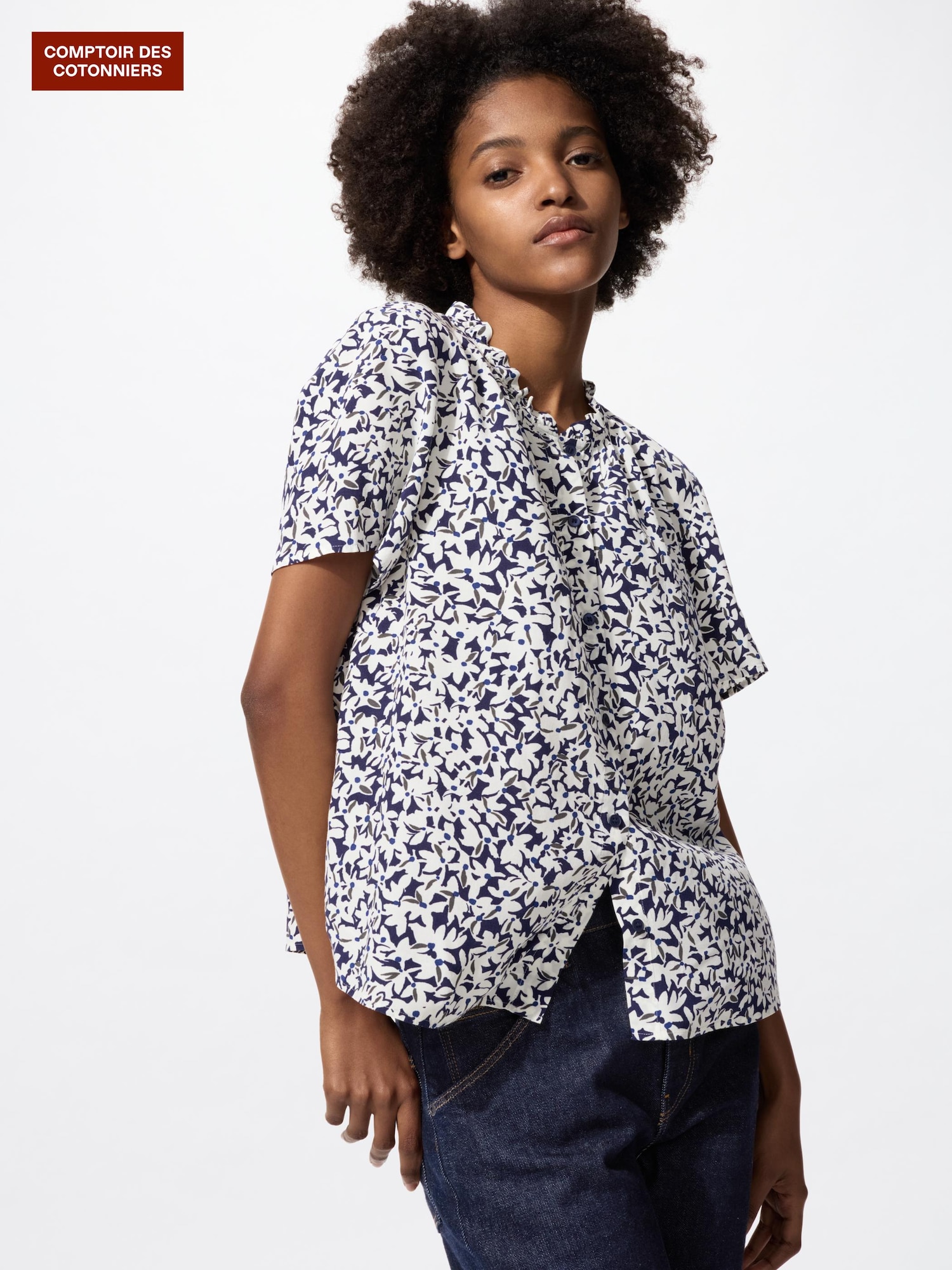 Рубашка из вискозы с принтом — UNIQLO