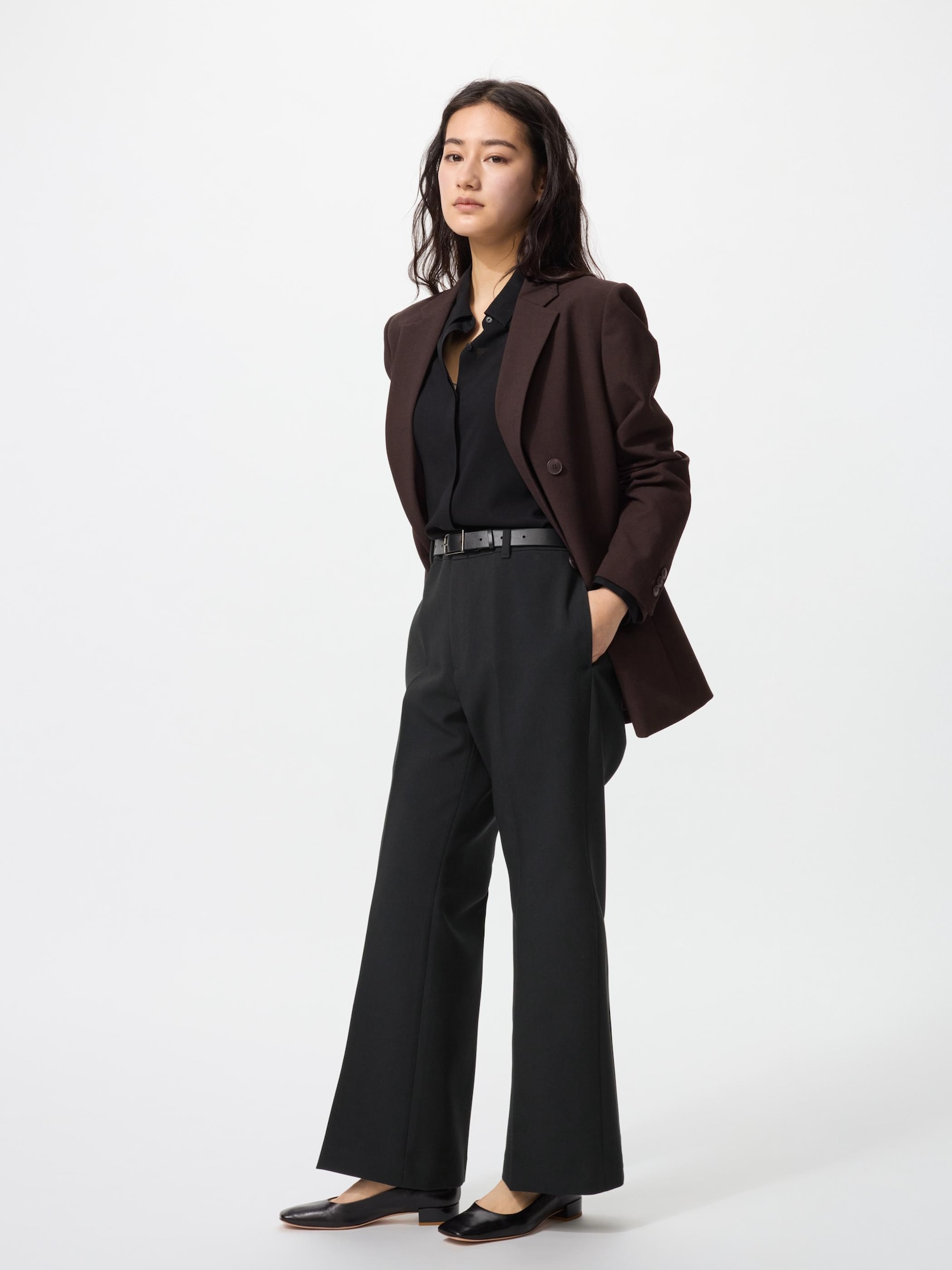 Брюки-клёш Smart Flare укороченные — UNIQLO
