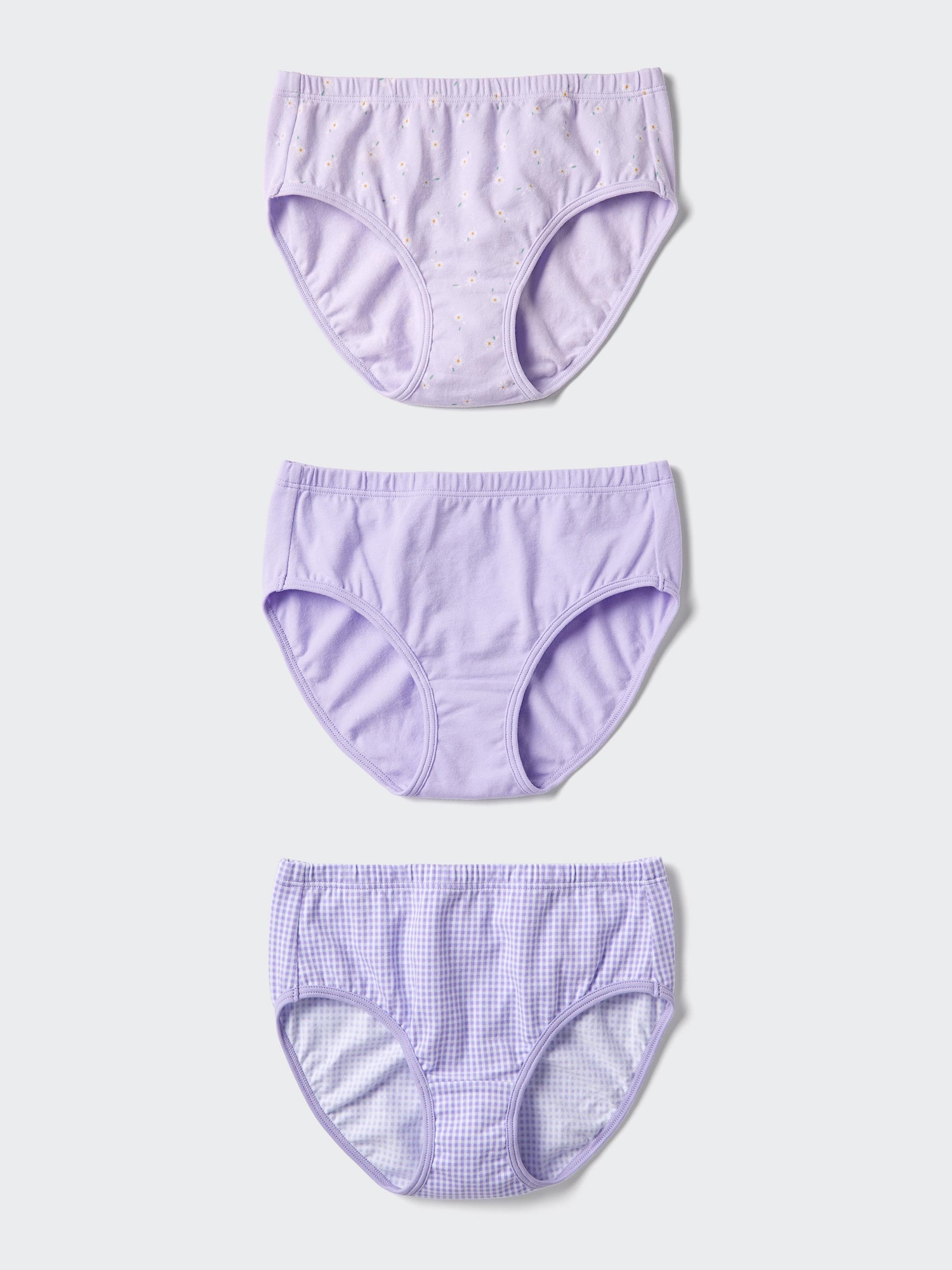 Girls хлопковые трусы стрейч (3 пары) — UNIQLO