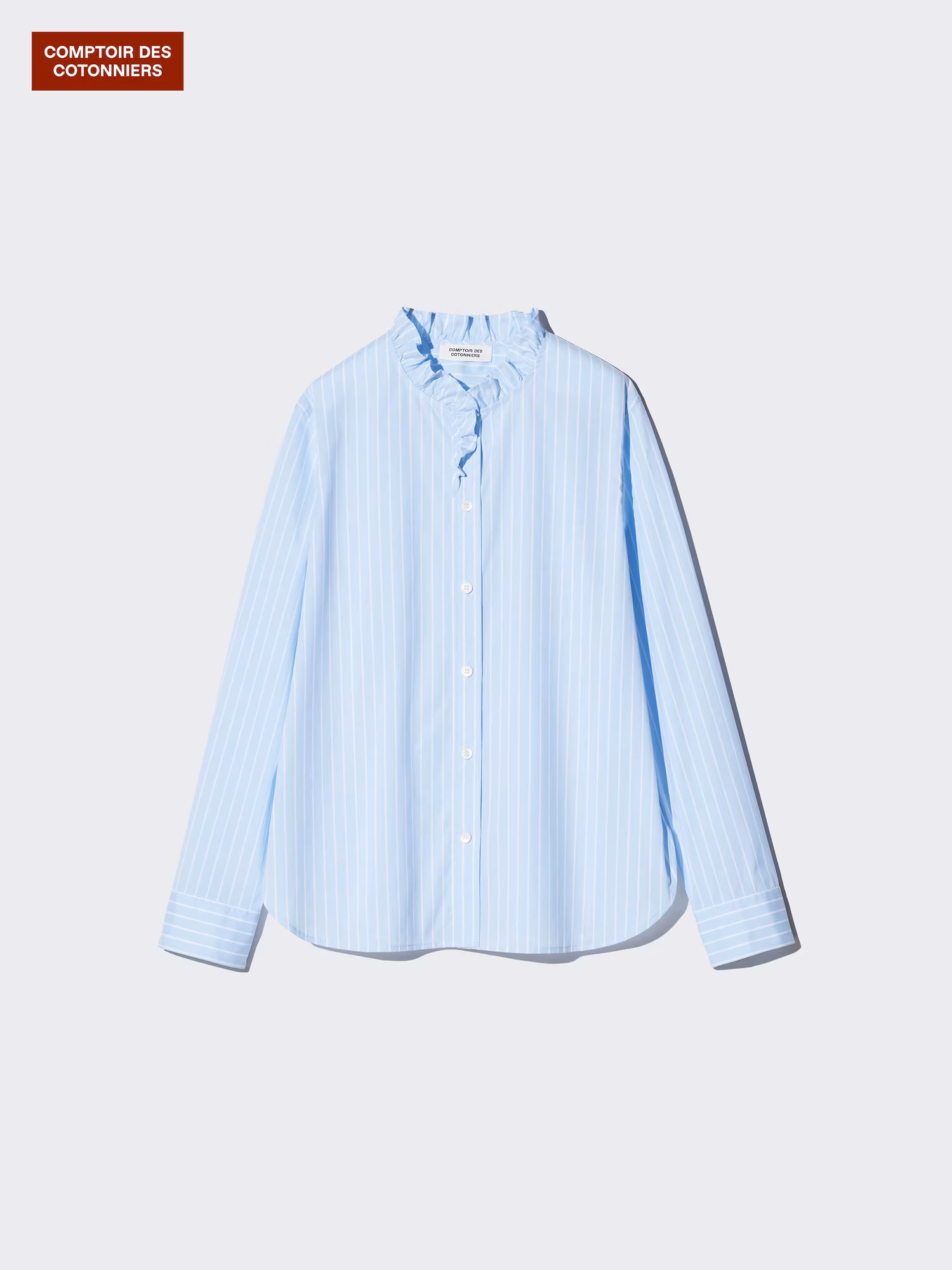 Хлопковая рубашка с оборками — UNIQLO