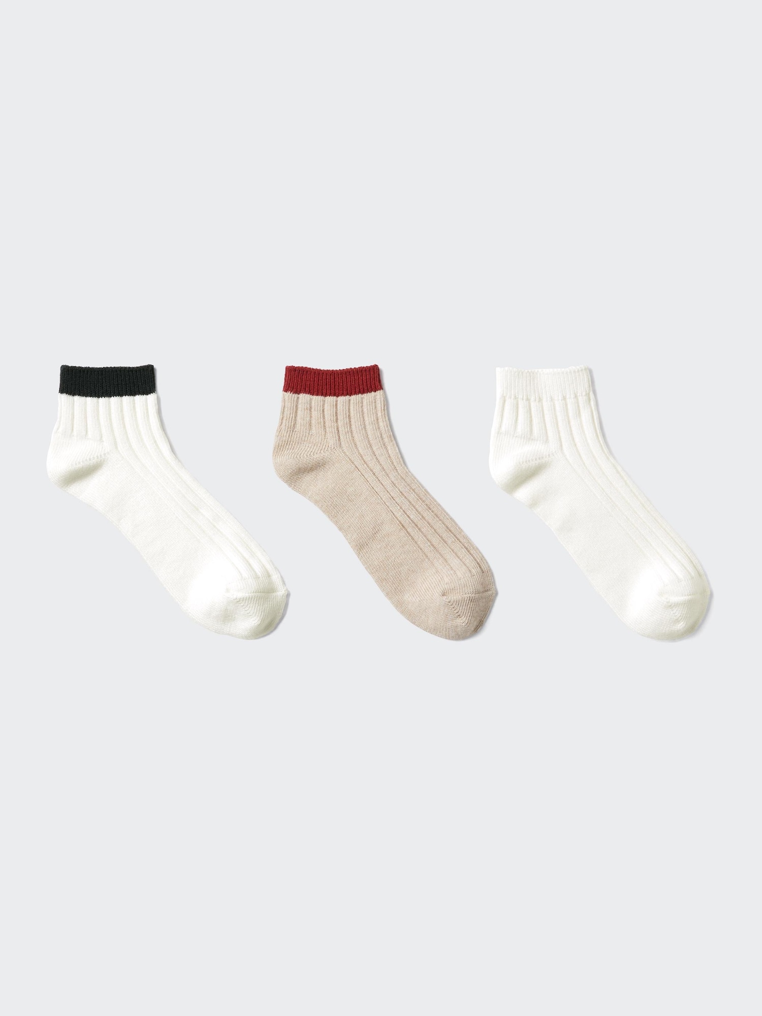 Короткие носки в рубчик 3 пары — UNIQLO