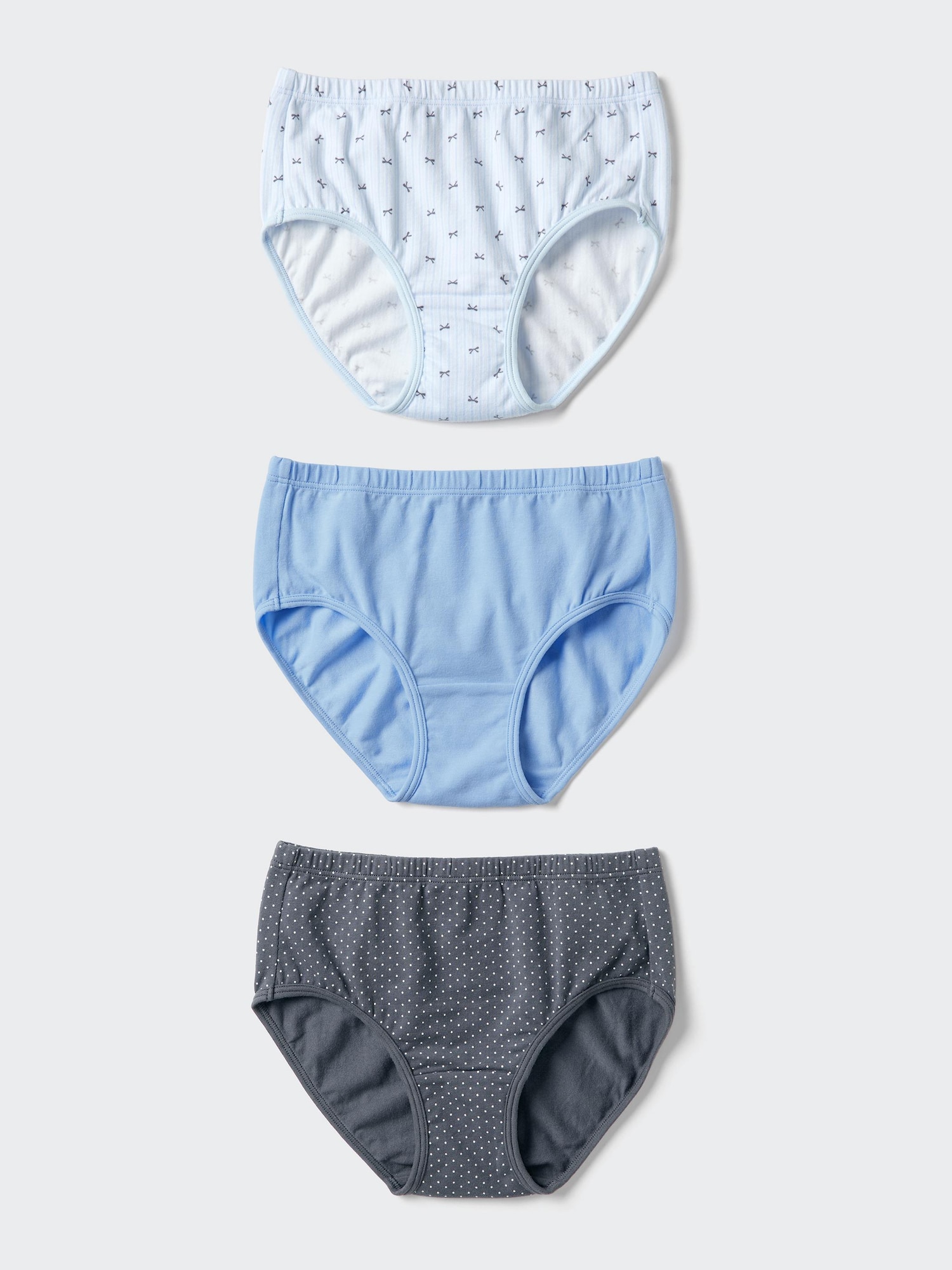Girls хлопковые трусы стрейч (3 пары) — UNIQLO
