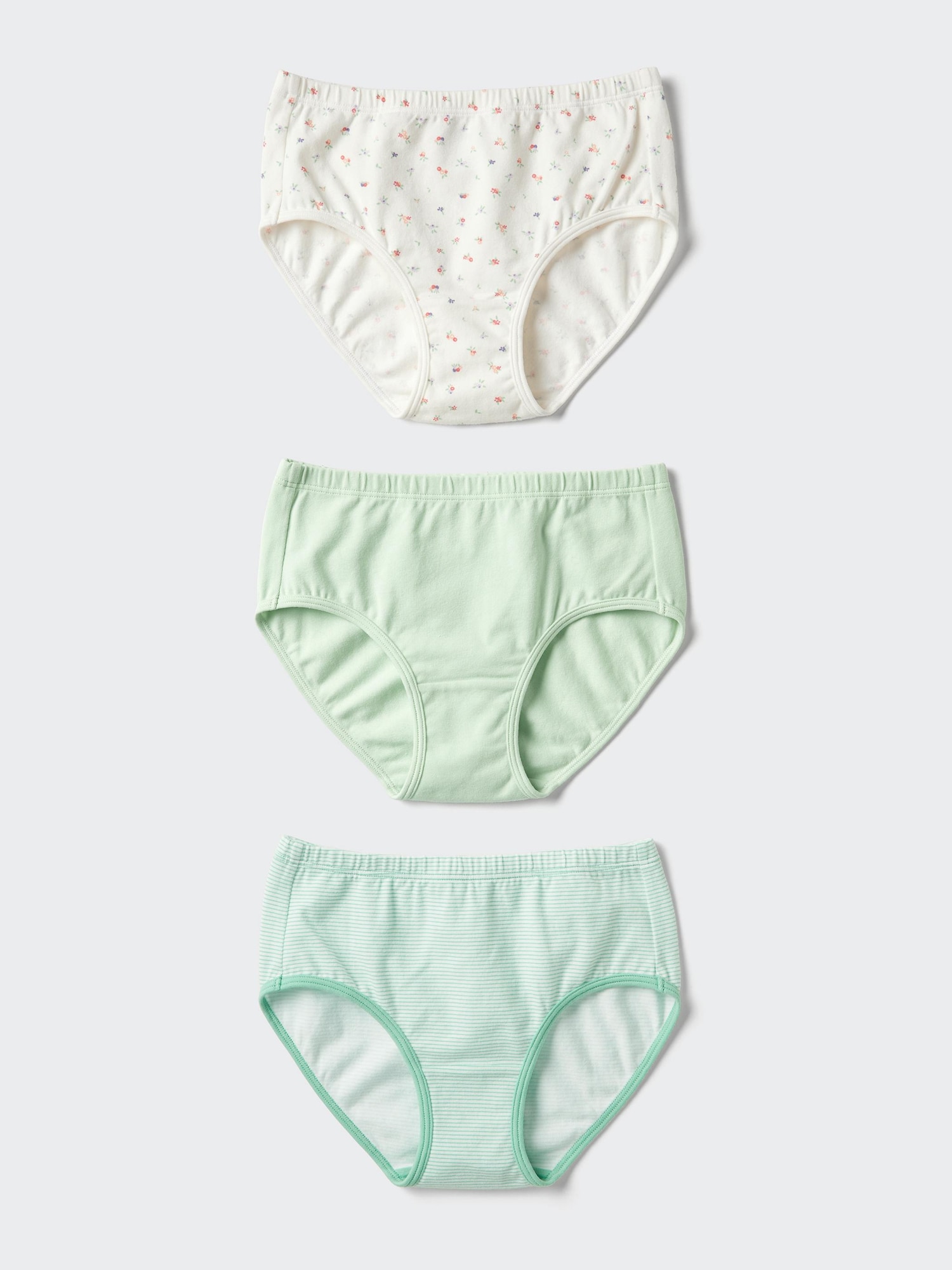 Girls хлопковые трусы стрейч (3 пары) — UNIQLO