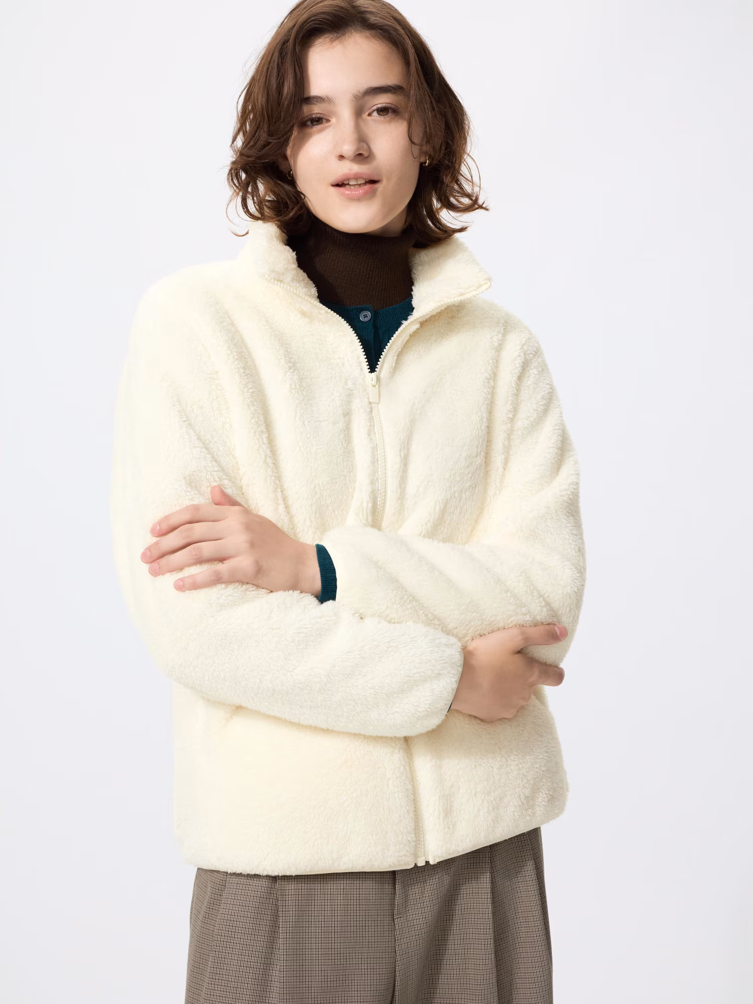 Жакет из пушистого флиса на молнии — UNIQLO