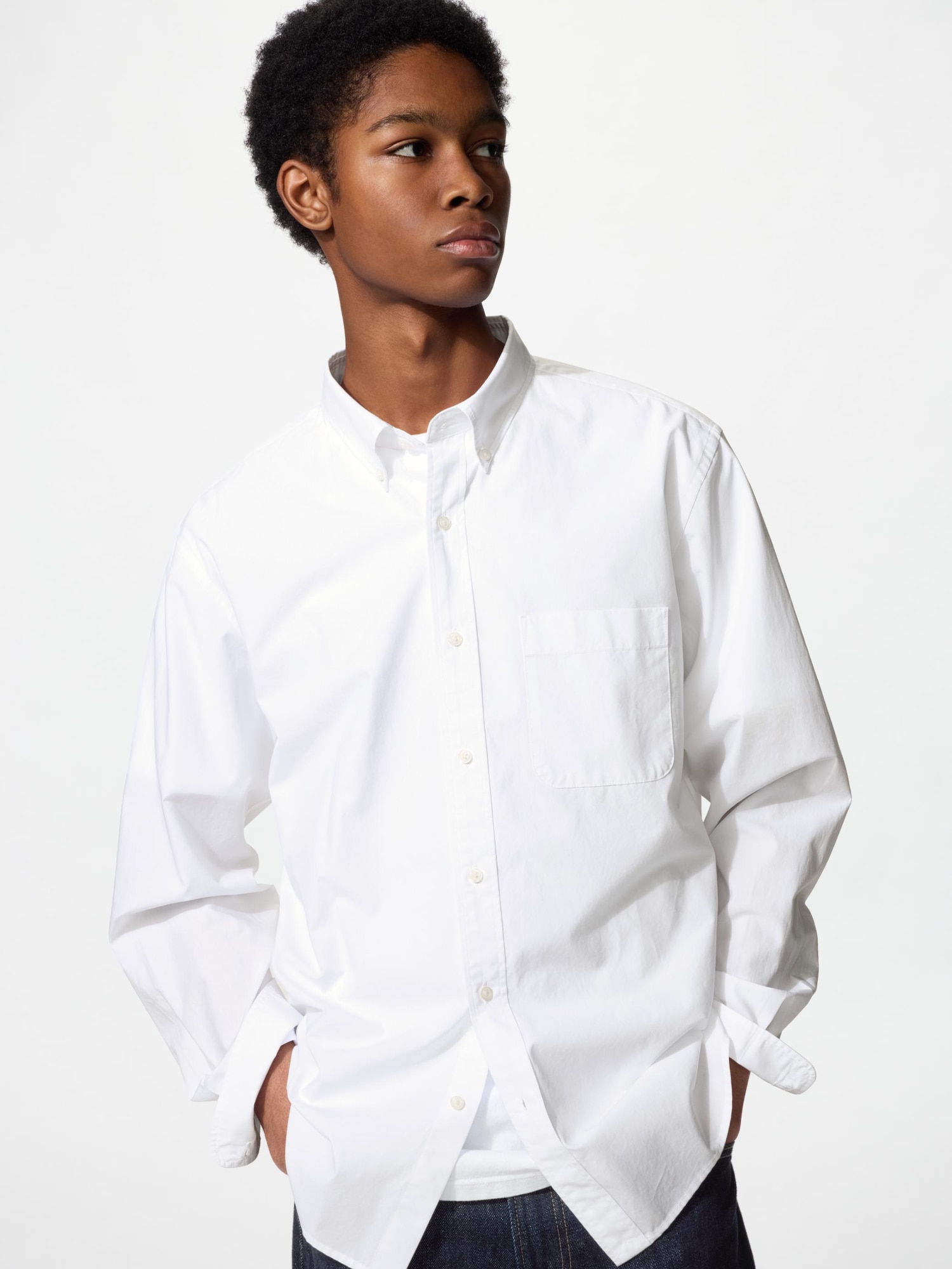 Рубашка из поплина/button-down — UNIQLO