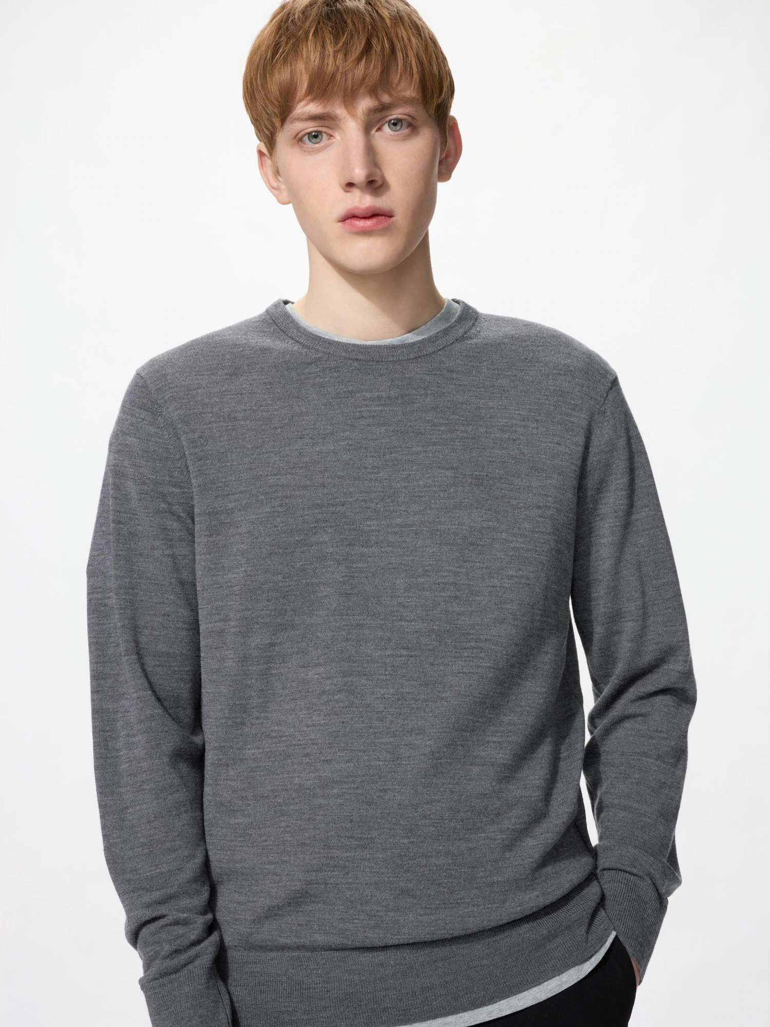Свитер из мериноса с круглым вырезом — UNIQLO