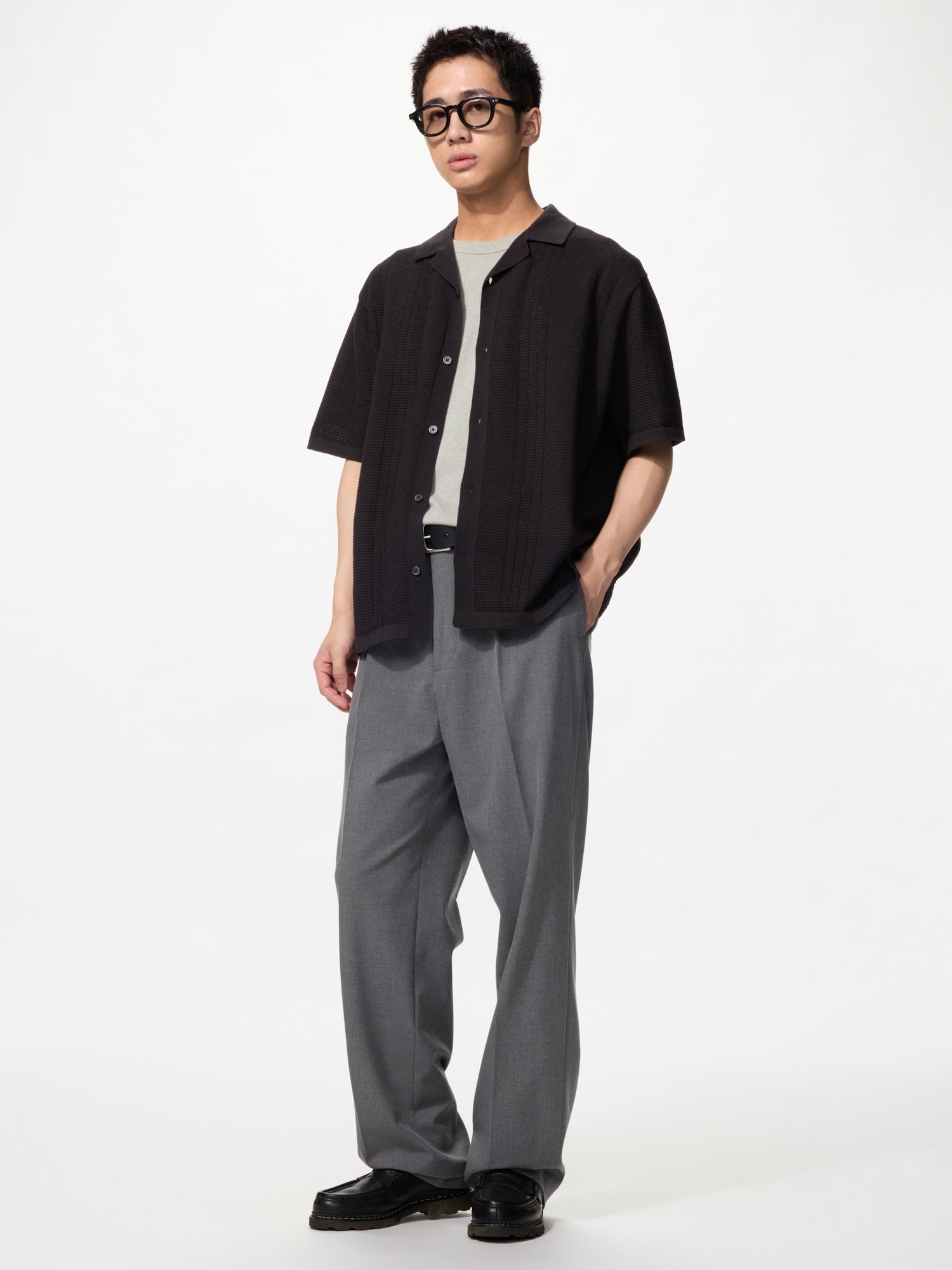 Широкие брюки со складками, удлинённые — UNIQLO