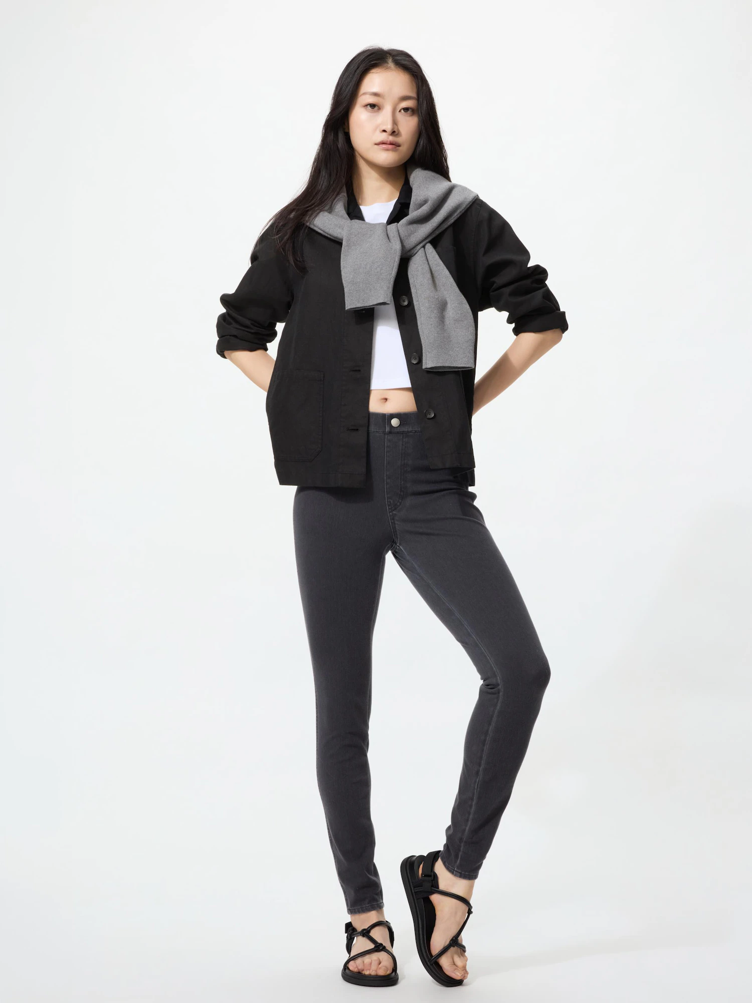 Леггинсы джинсовые Ultra Stretch, удлинённые — UNIQLO