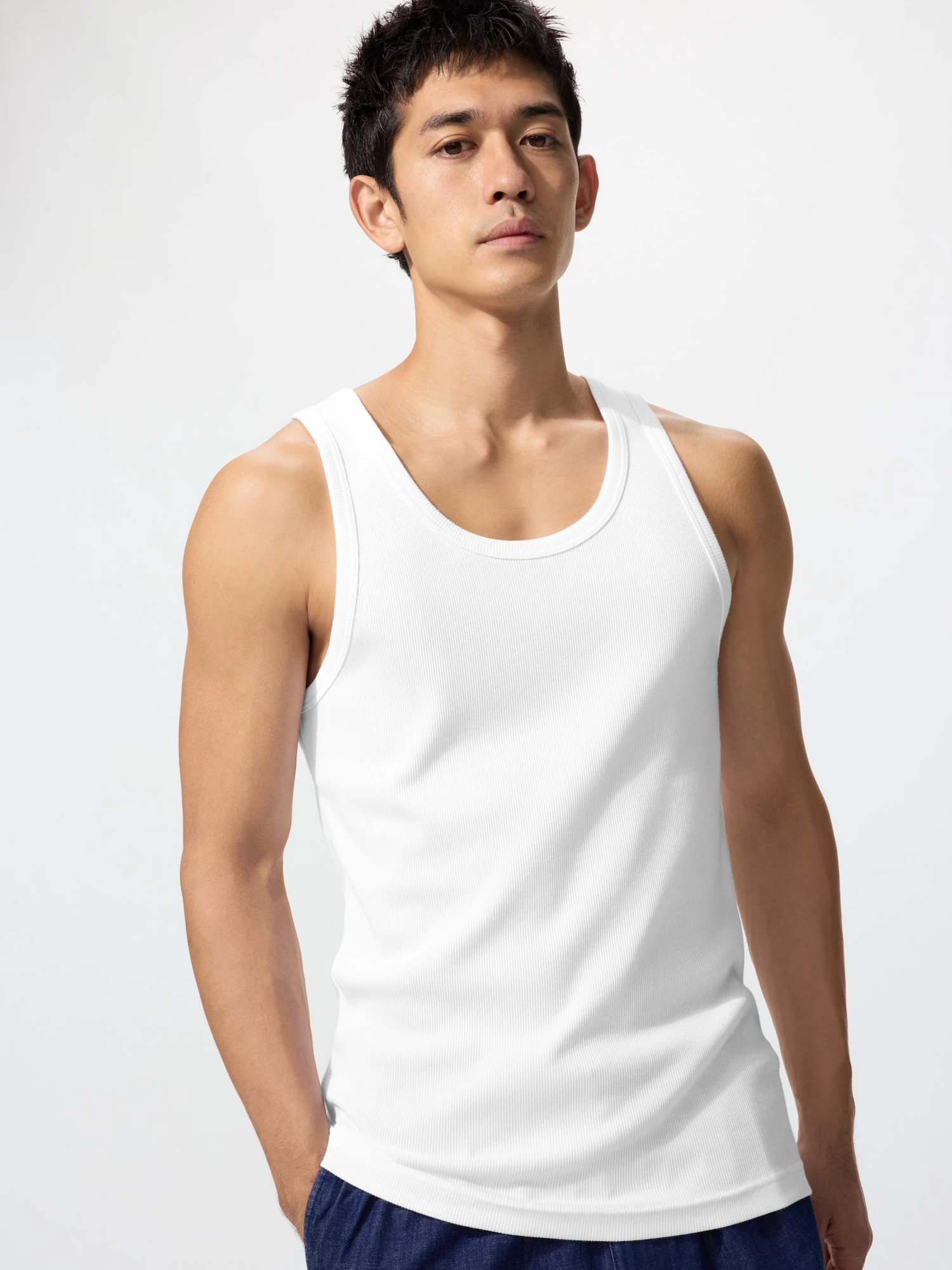 Майка Dry цветная в рубчик — UNIQLO