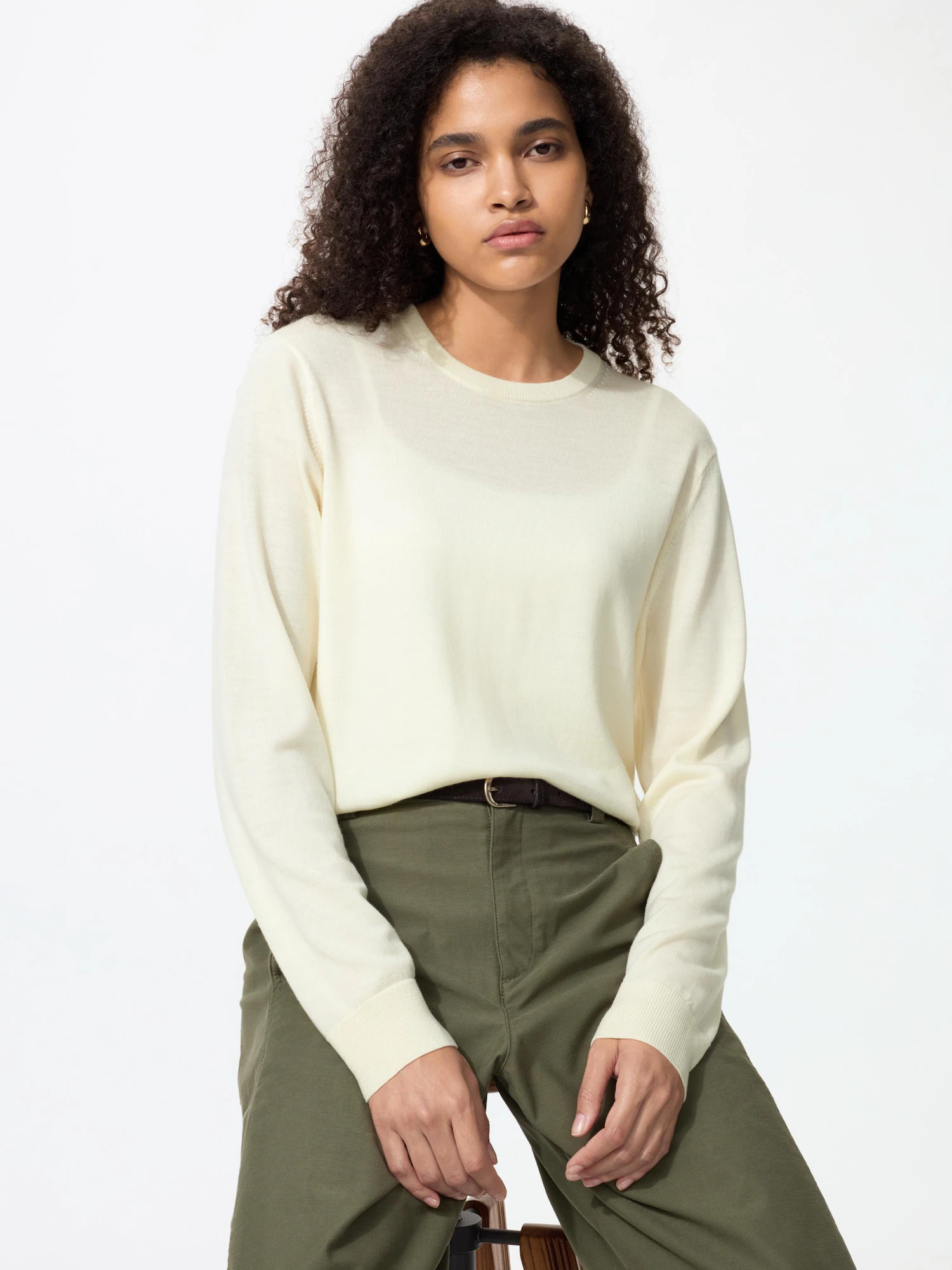 Свитер из мериноса с круглым вырезом — UNIQLO