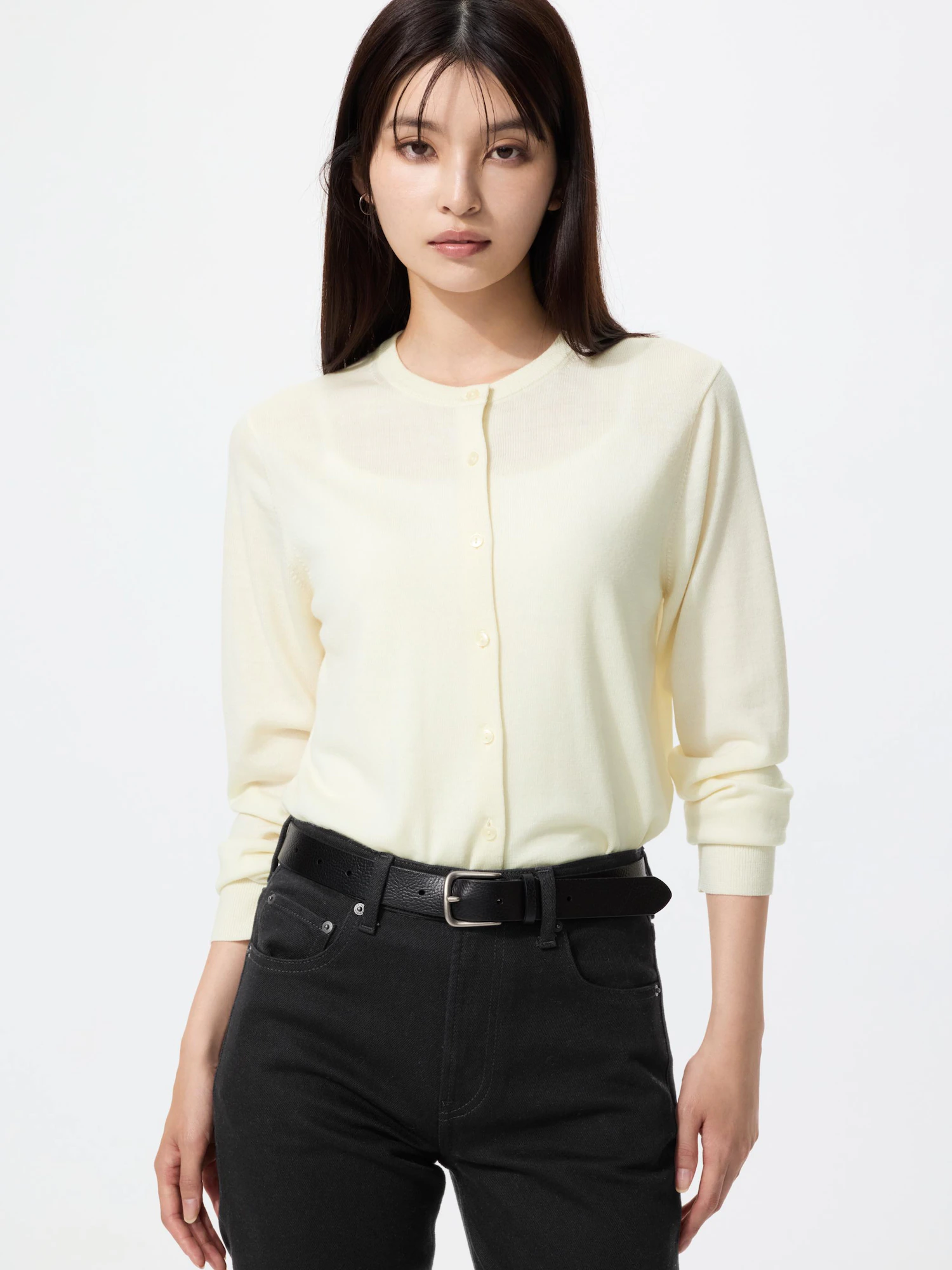 Кардиган из мериноса с круглым вырезом — UNIQLO