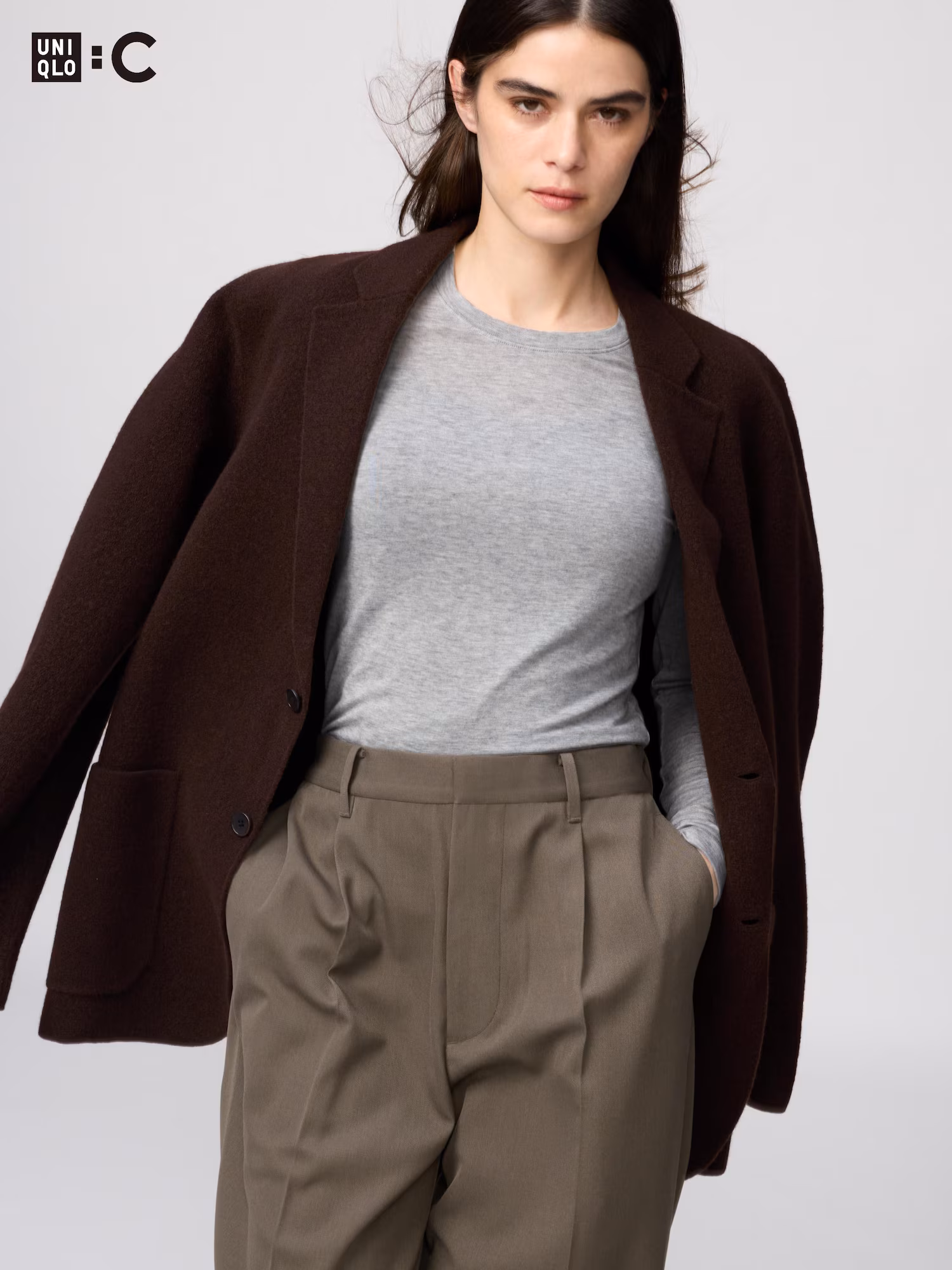HEATTECH кашемировый свитер с круглым вырезом — UNIQLO