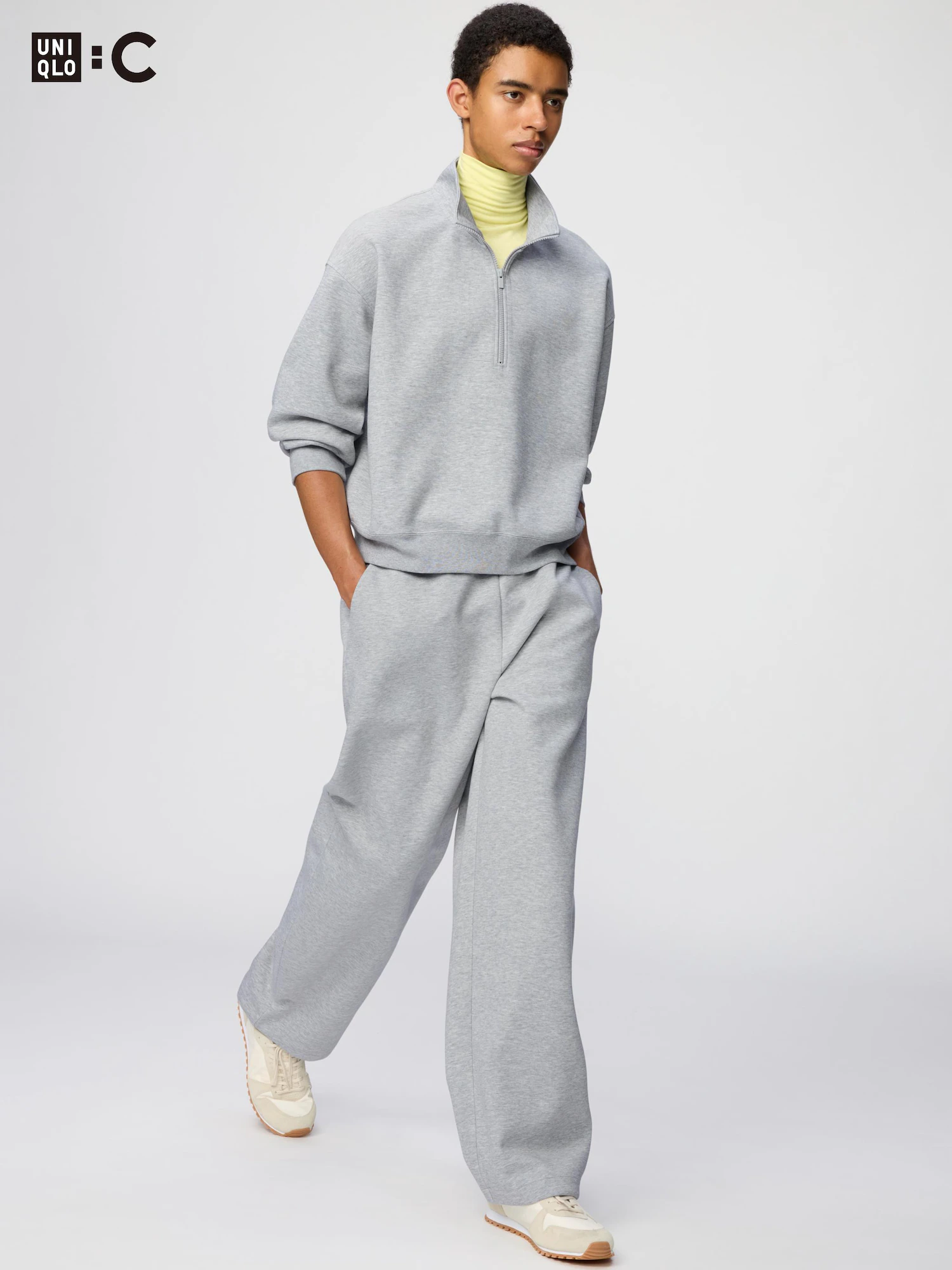 Широкие брюки из свитшотной ткани удлинённые — UNIQLO