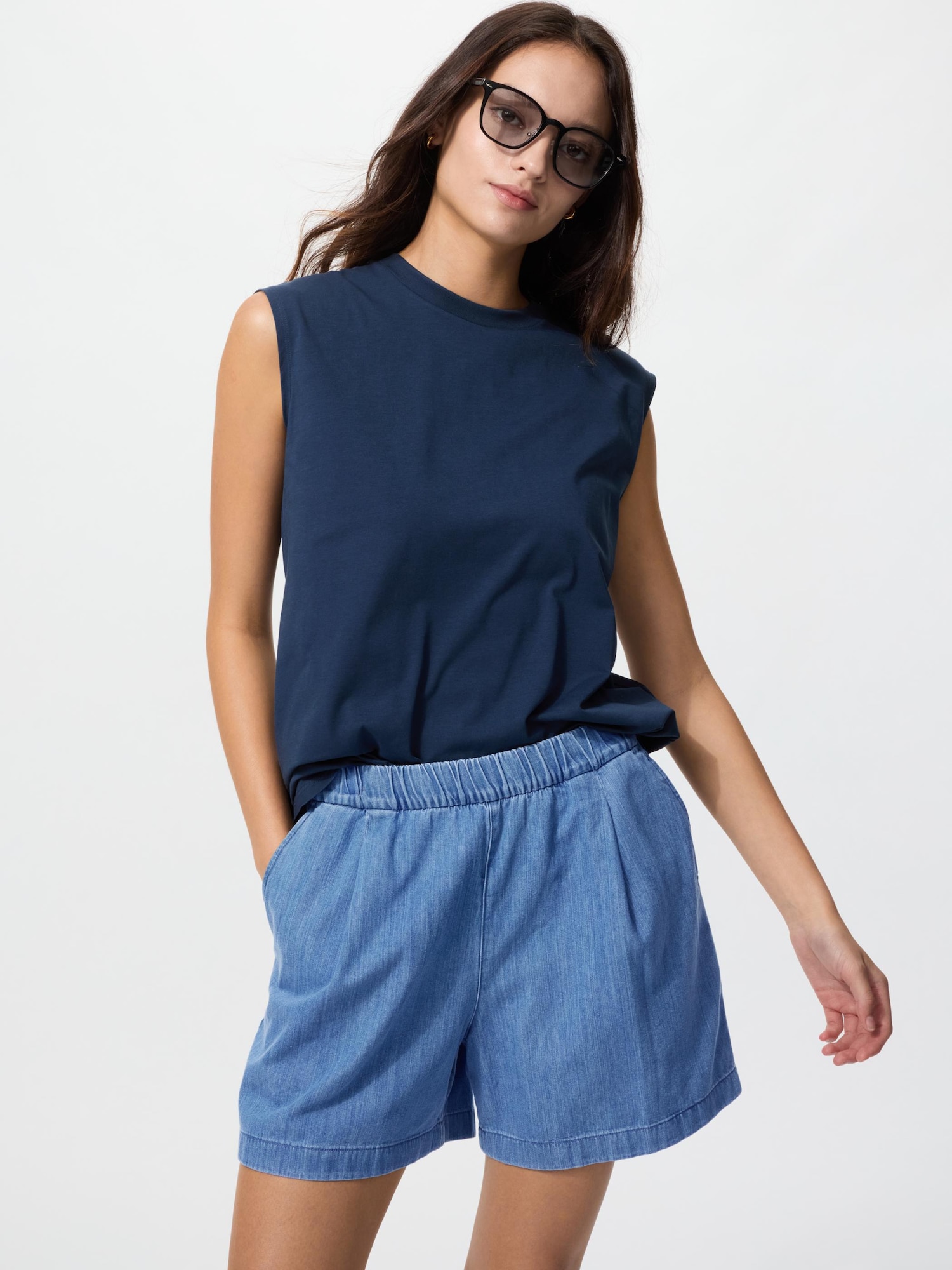 Хлопковые шорты свободного кроя — UNIQLO