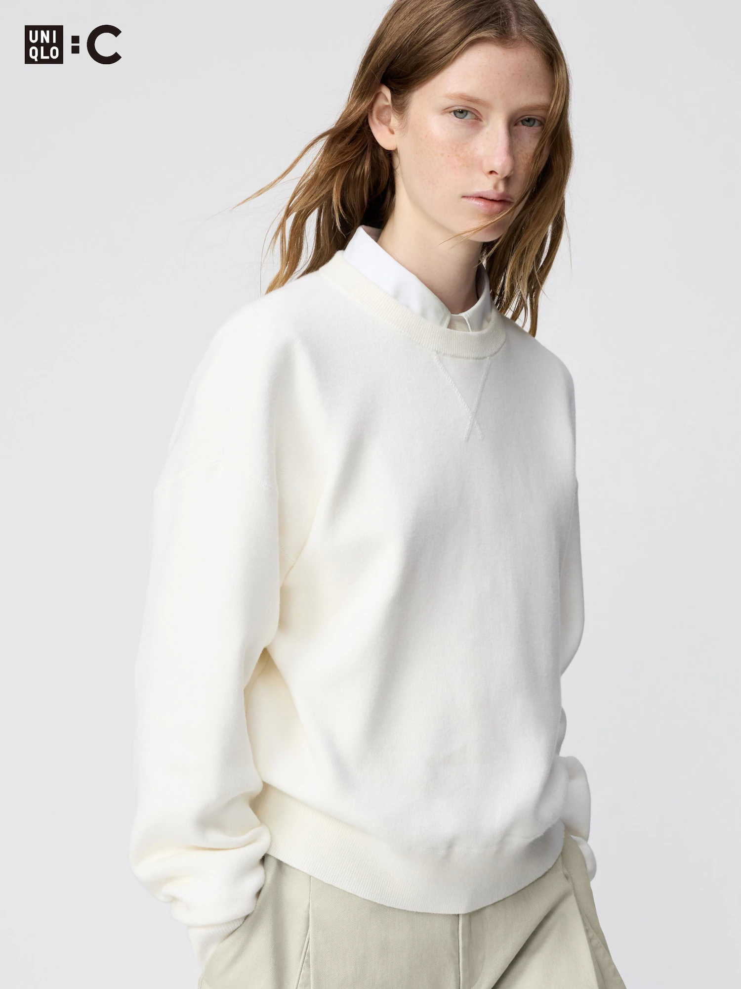 Хлопковый свитер с круглым вырезом Smooth Cotton — UNIQLO