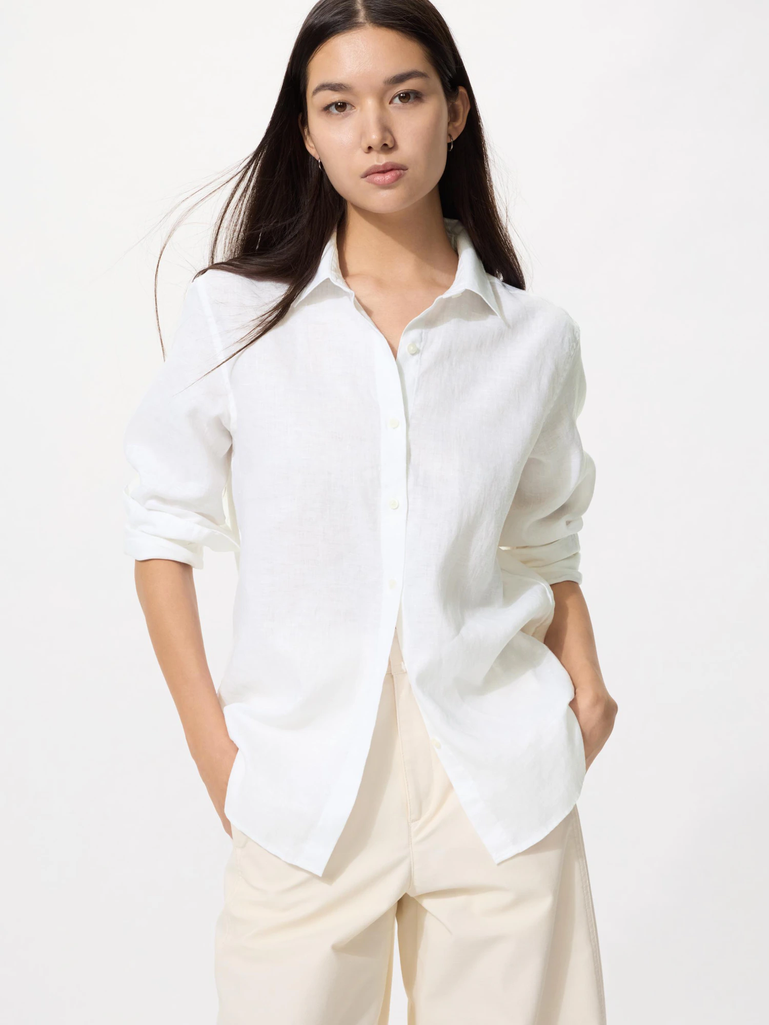 Рубашка из премиального льна — UNIQLO