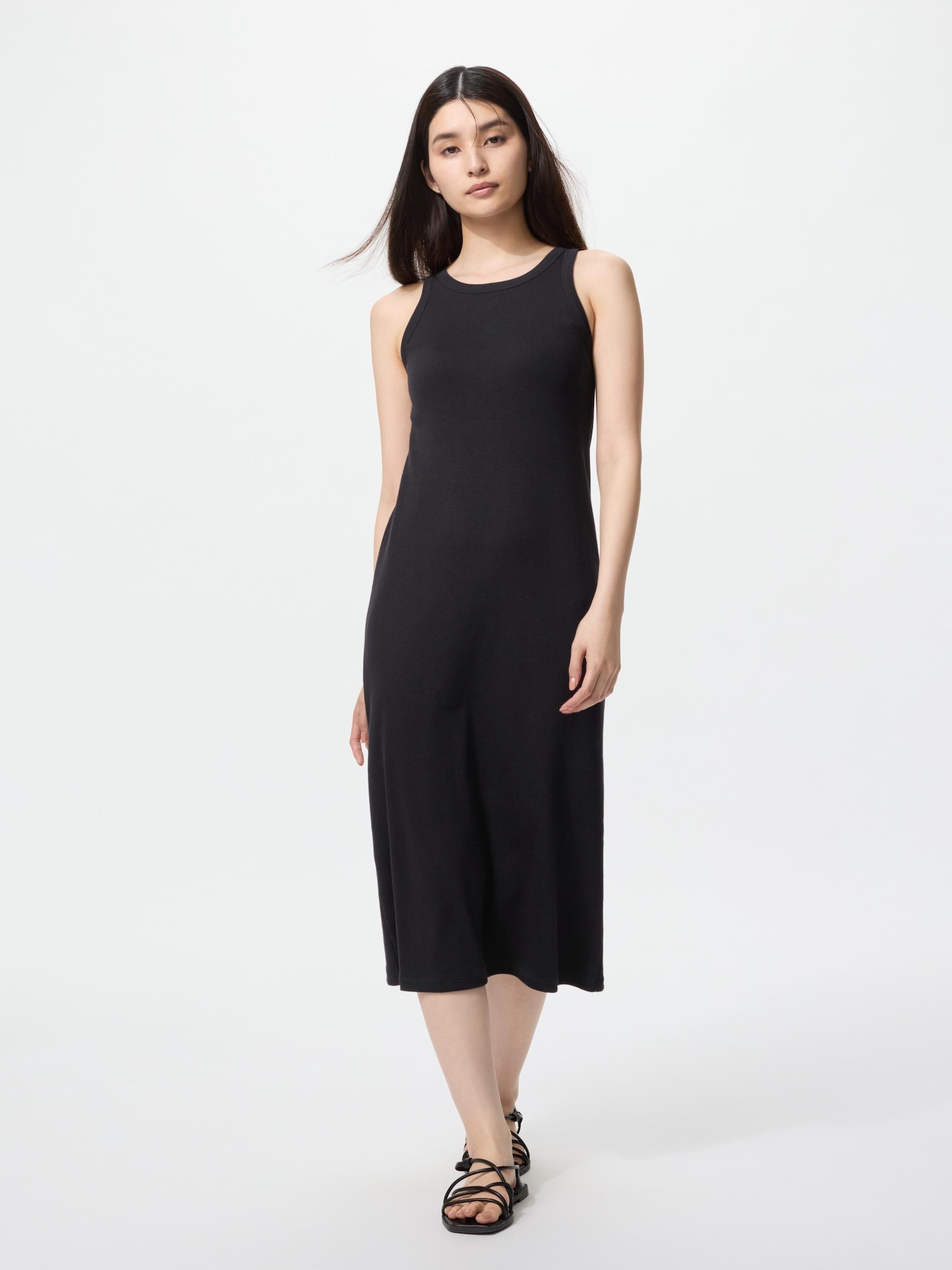 Платье-бюстье из рубчатого трикотажа, укороченное — UNIQLO