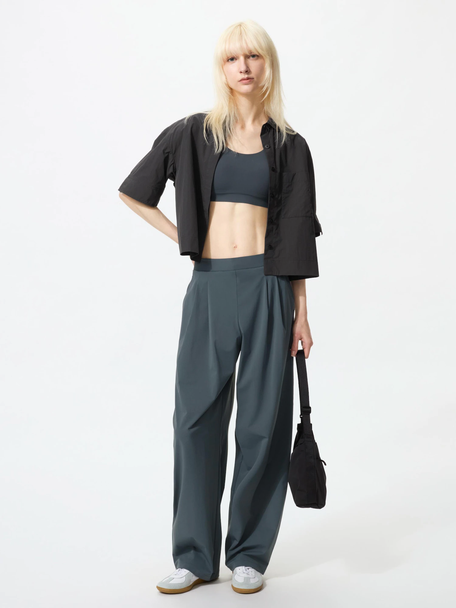 Широкие брюки Ultra Stretch Active, удлинённые — UNIQLO