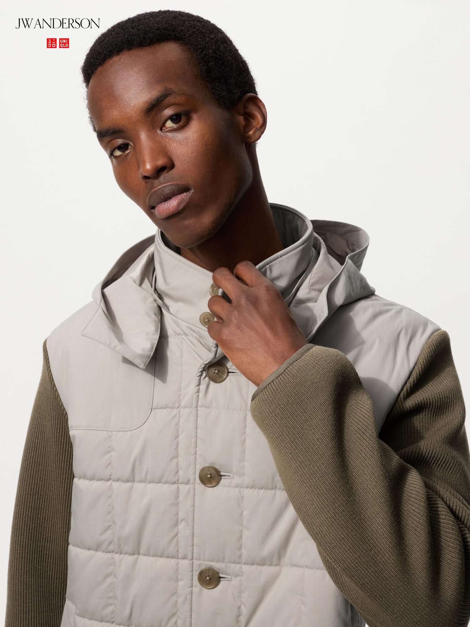 Комбинированная стеганая куртка — UNIQLO