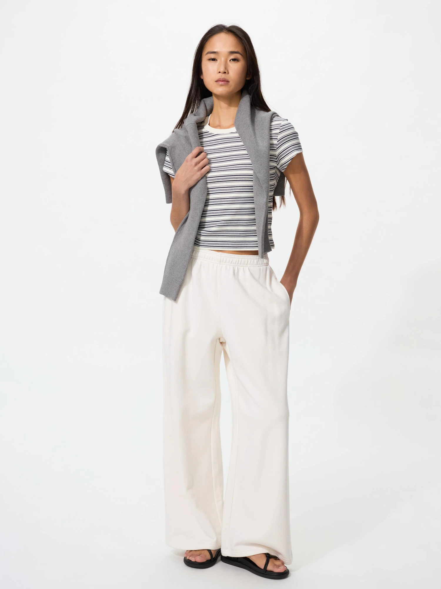 Широкие брюки из свитшотной ткани — UNIQLO