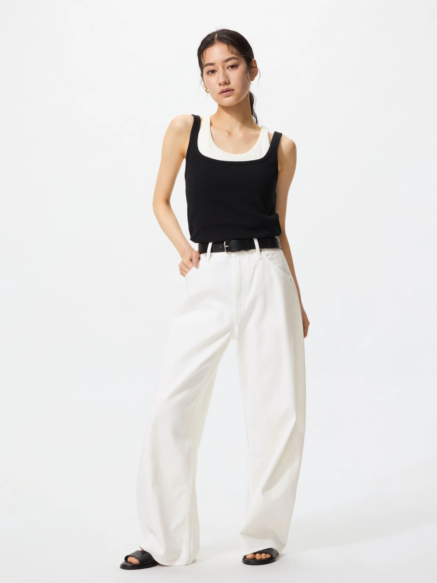 Мешковатые джинсы бочка/укороченные — UNIQLO